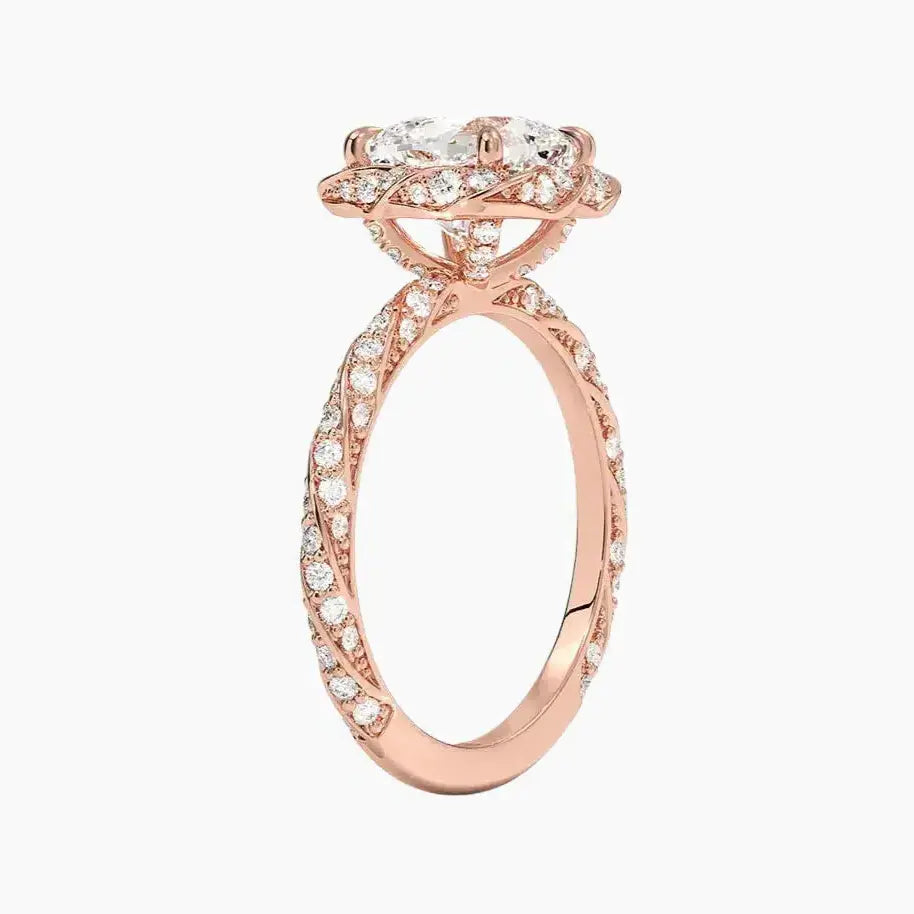 OBSER423 - Eliana Halo Cushion engagement ring setting view 5