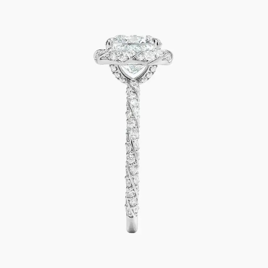 OBSER423 - Eliana Halo Cushion engagement ring setting view 2
