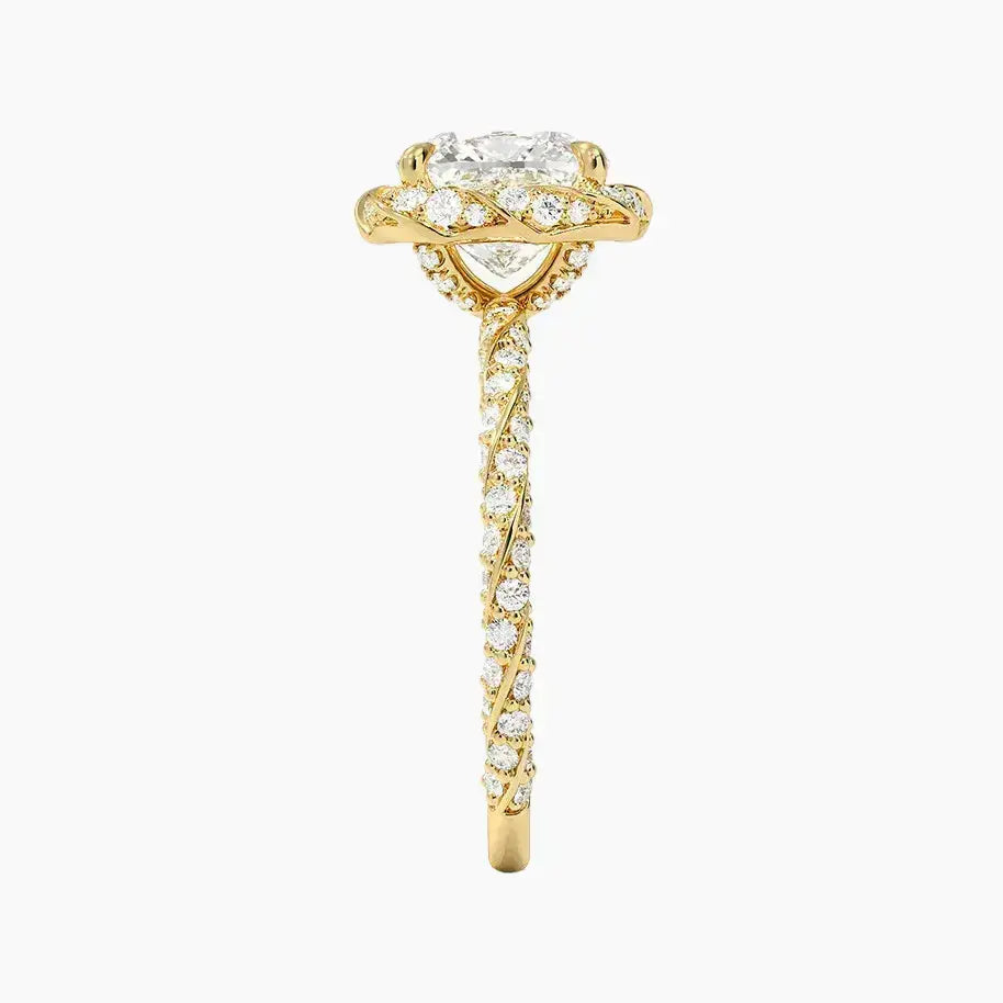 OBSER423 - Eliana Halo Cushion engagement ring setting view 9