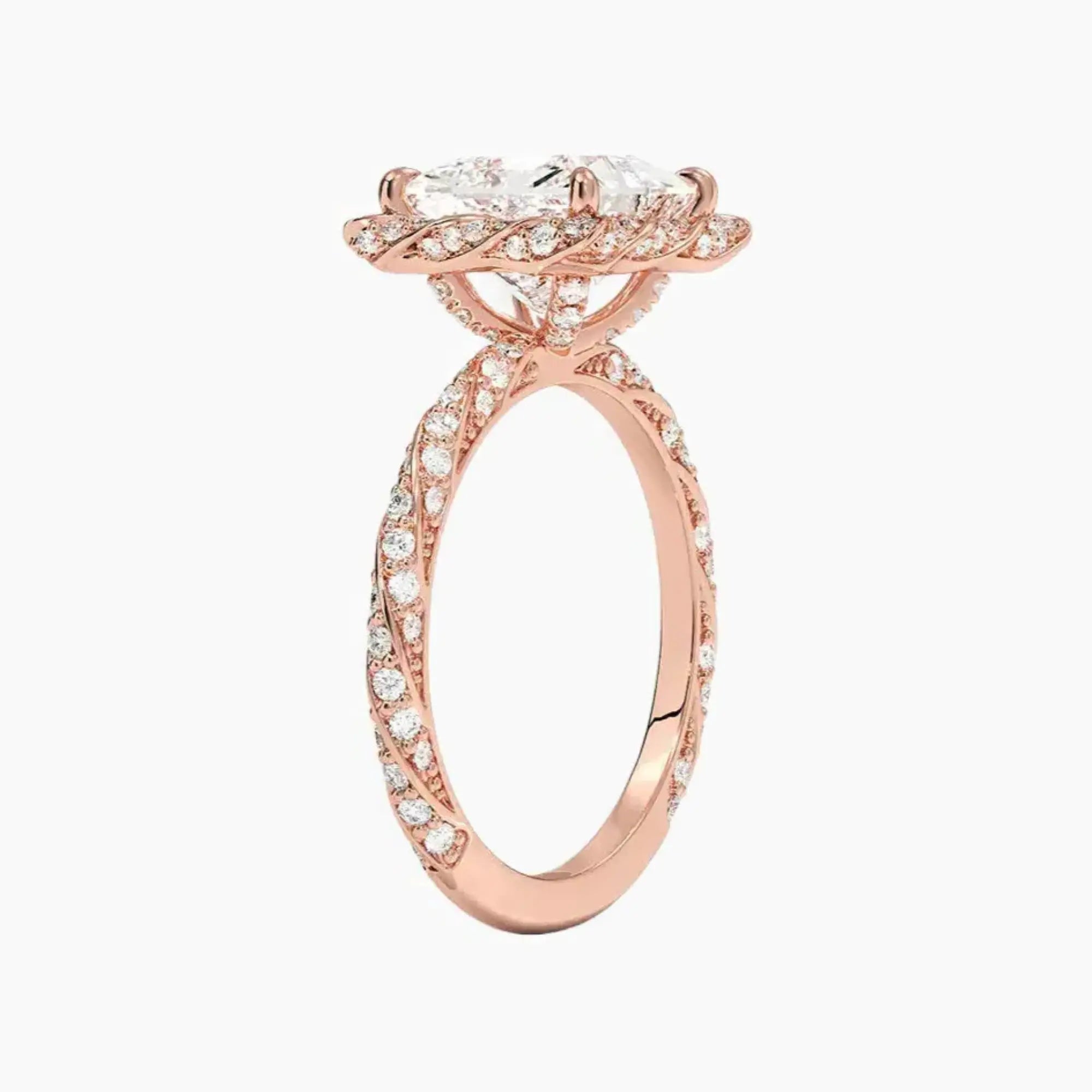 OBSER422 - Eliana Halo Princess engagement ring setting view 5