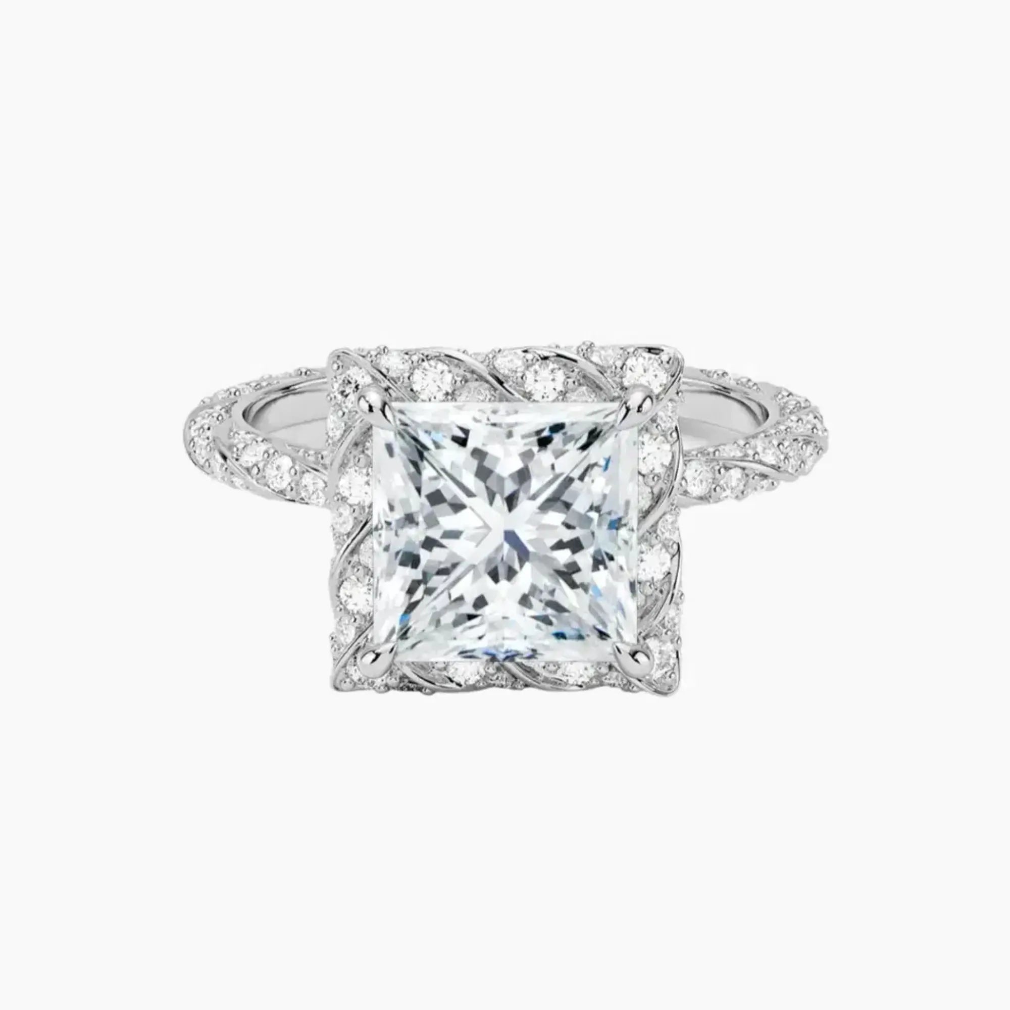 OBSER422 - Eliana Halo Princess engagement ring setting view 1