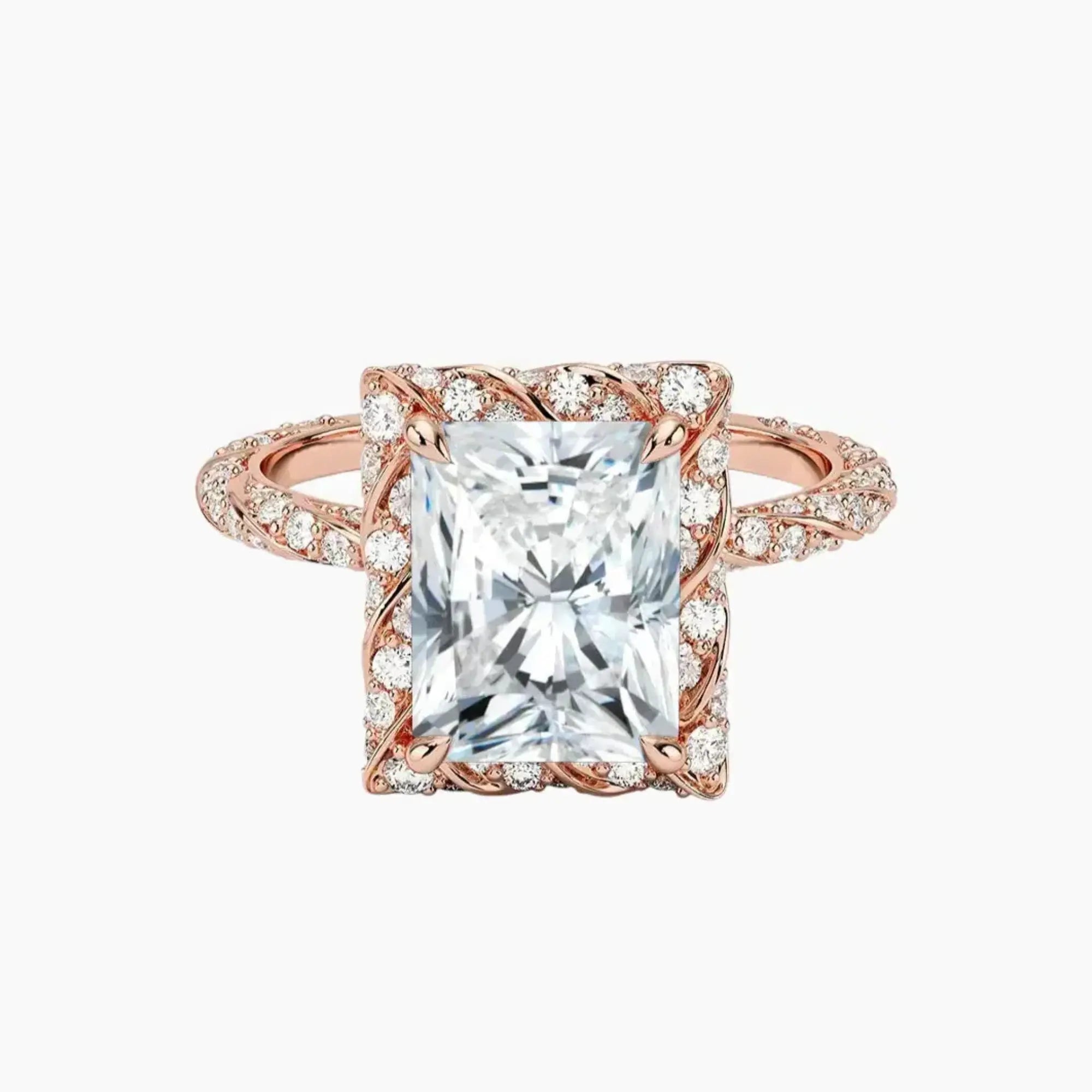 OBSER420 - Eliana Halo Radiant engagement ring setting view 4