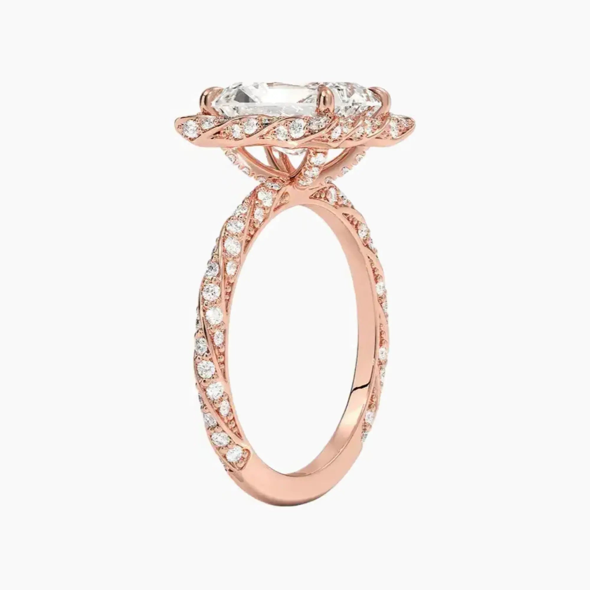 OBSER420 - Eliana Halo Radiant engagement ring setting view 5