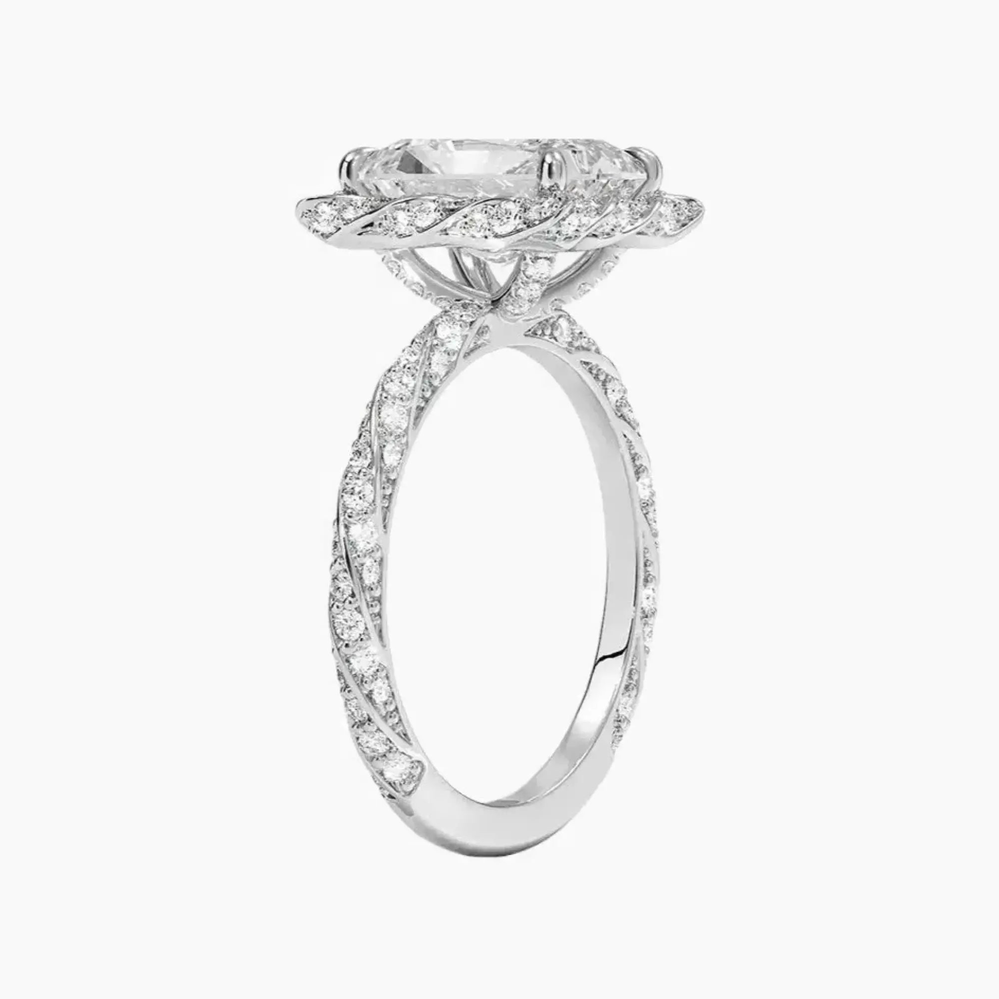 OBSER420 - Eliana Halo Radiant engagement ring setting view 2