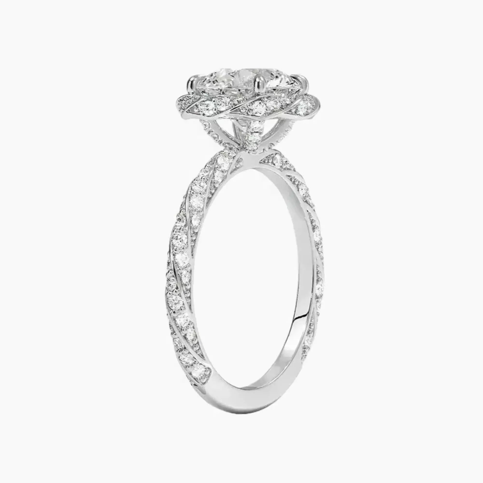 OBSER425 - Eliana Halo Round engagement ring setting view 2