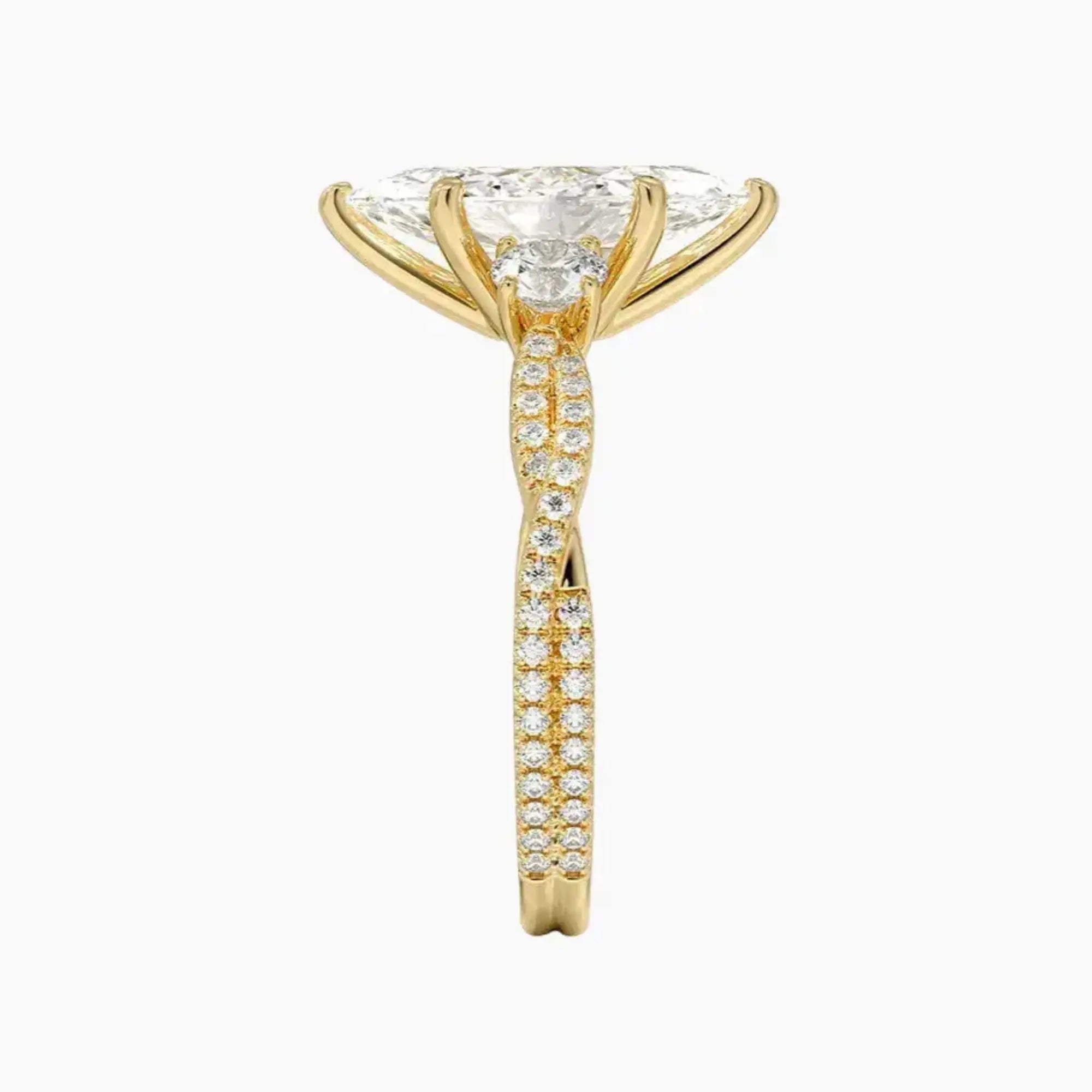 OBSER608 - Calista Adorned Three Stone Marquise Twisted engagement ring setting view 9