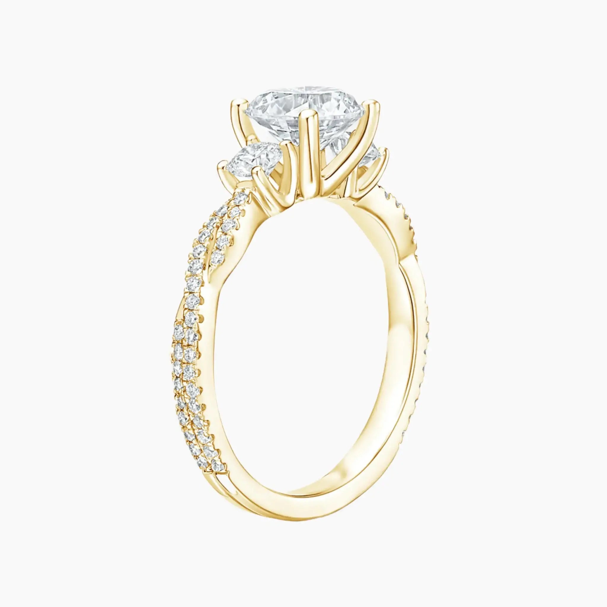OBSER612 - Calista Adorned Three Stone Oval Twisted engagement ring setting view 6