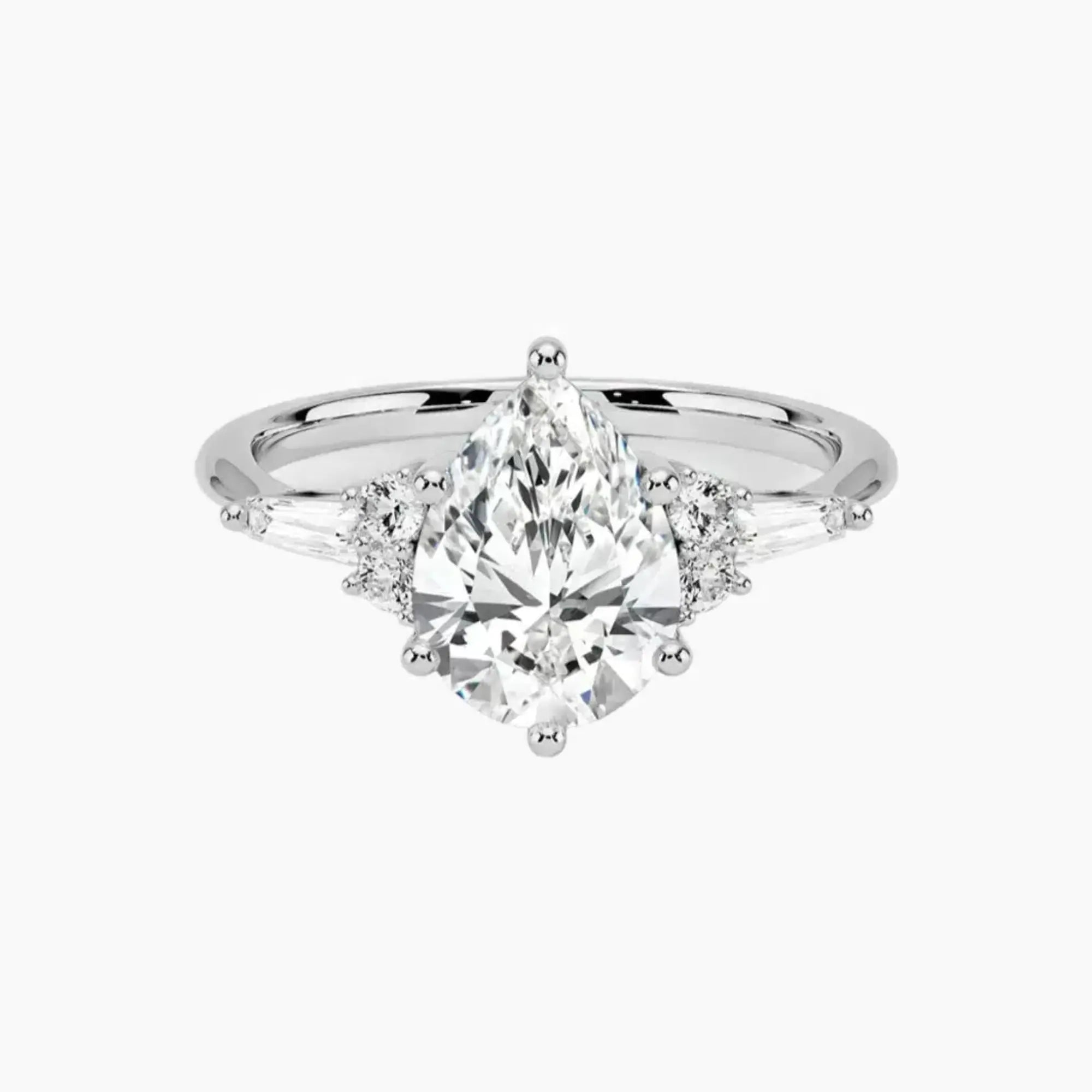 OBSER338 - Jovana Pear engagement ring setting view 1