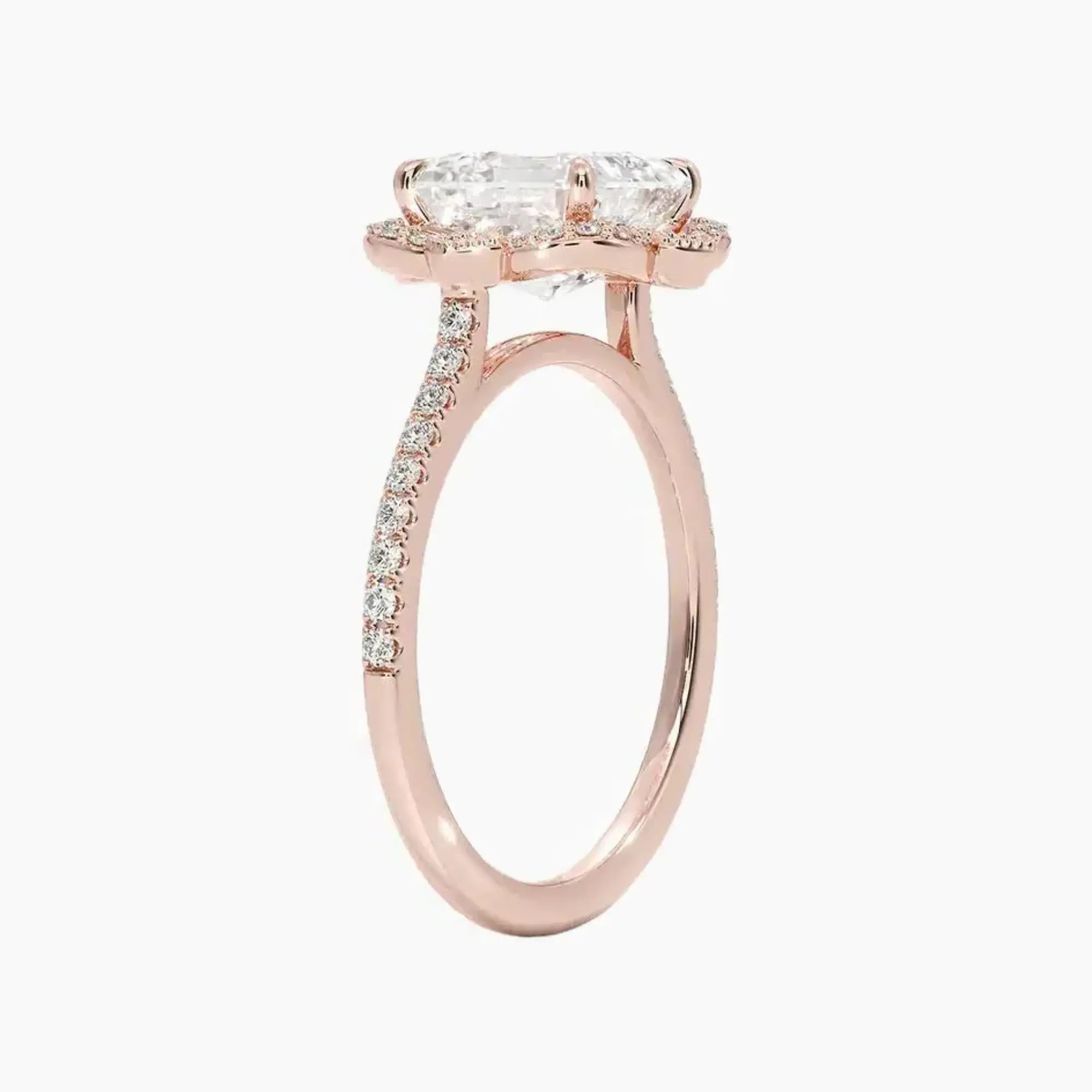 OBSER167 - Ravenna Halo Asscher engagement ring setting view 5