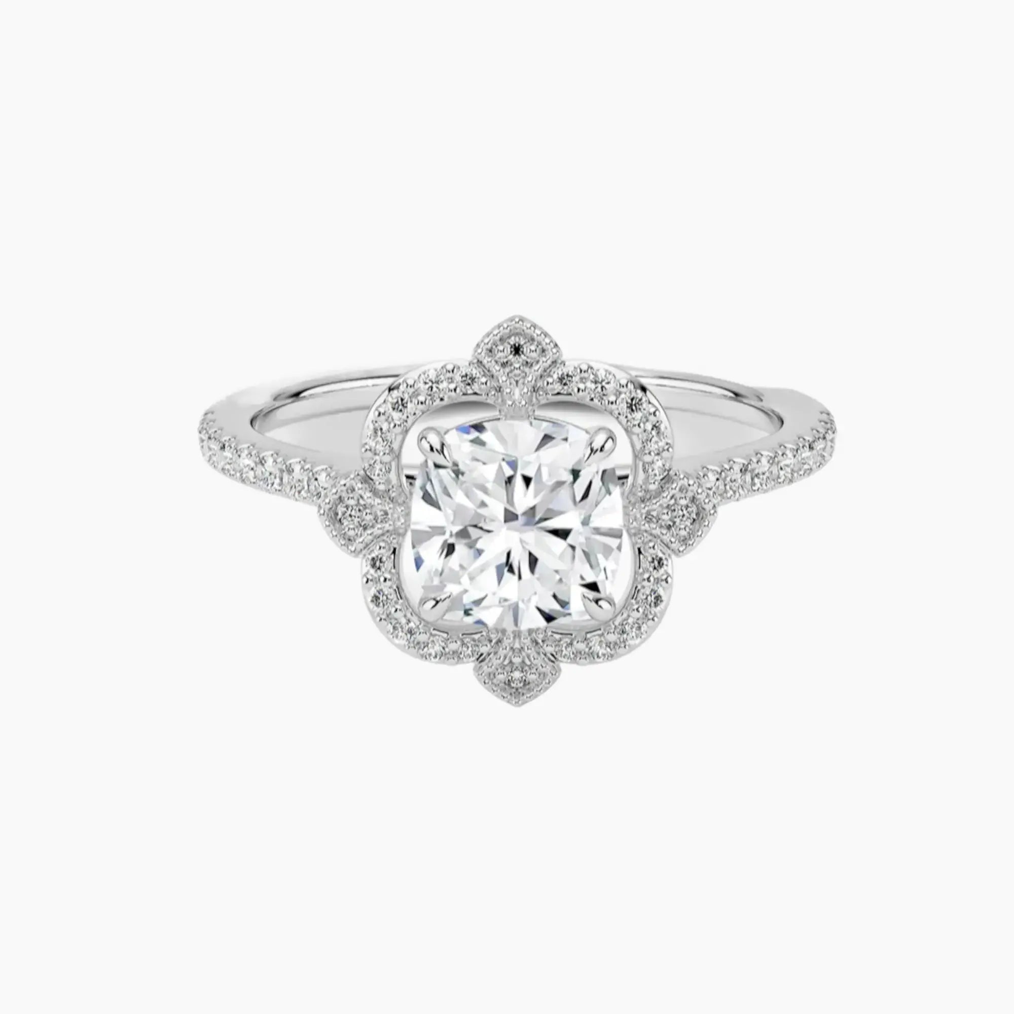 OBSER482 - Ravenna Halo Cushion engagement ring setting view 1