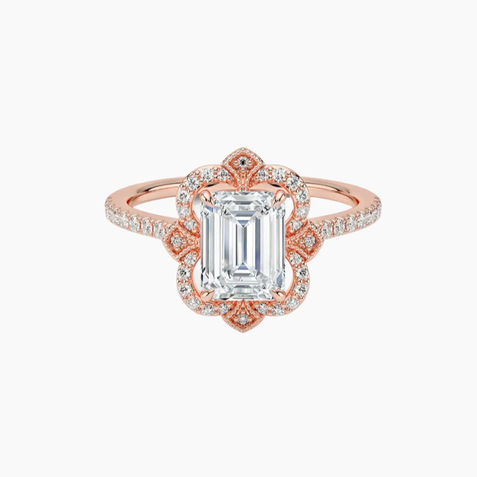 OBSER480 - Ravenna Halo Emerald engagement ring setting view 4