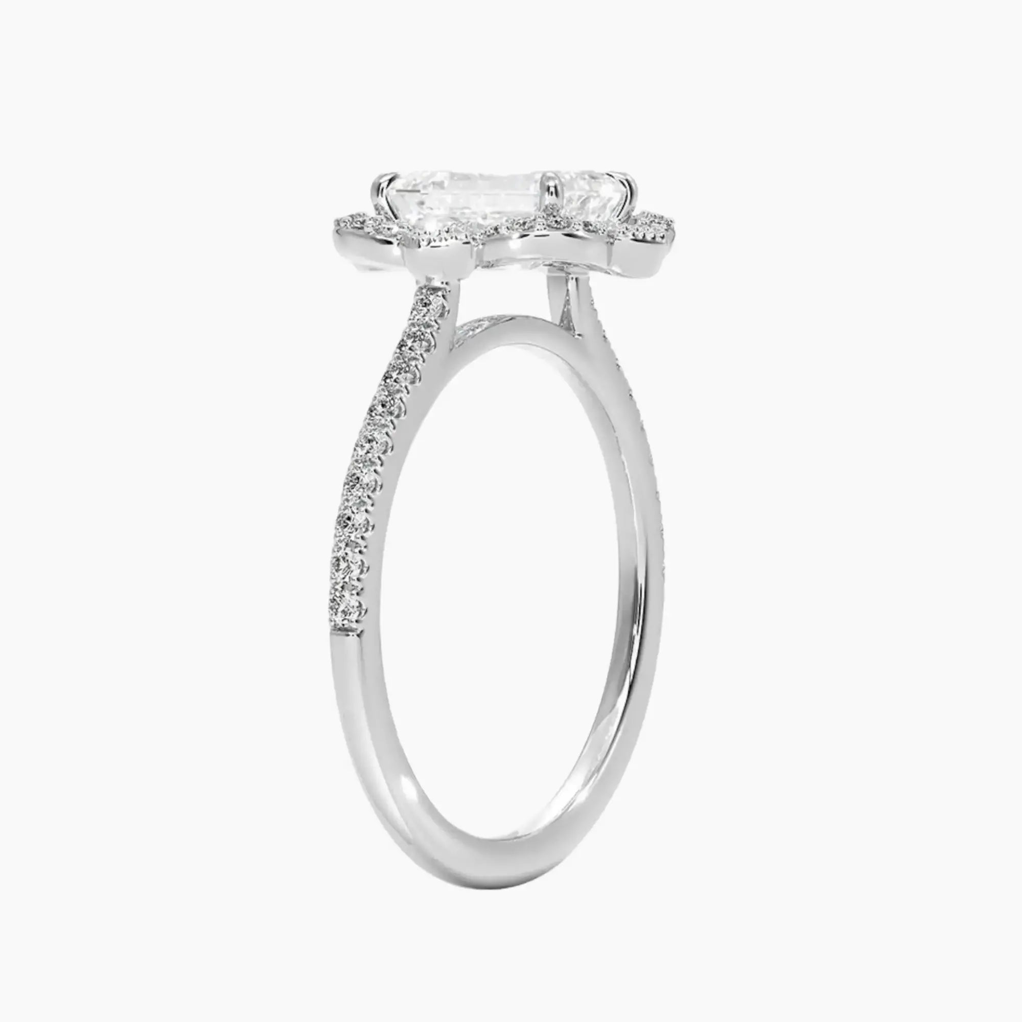 OBSER480 - Ravenna Halo Emerald engagement ring setting view 2