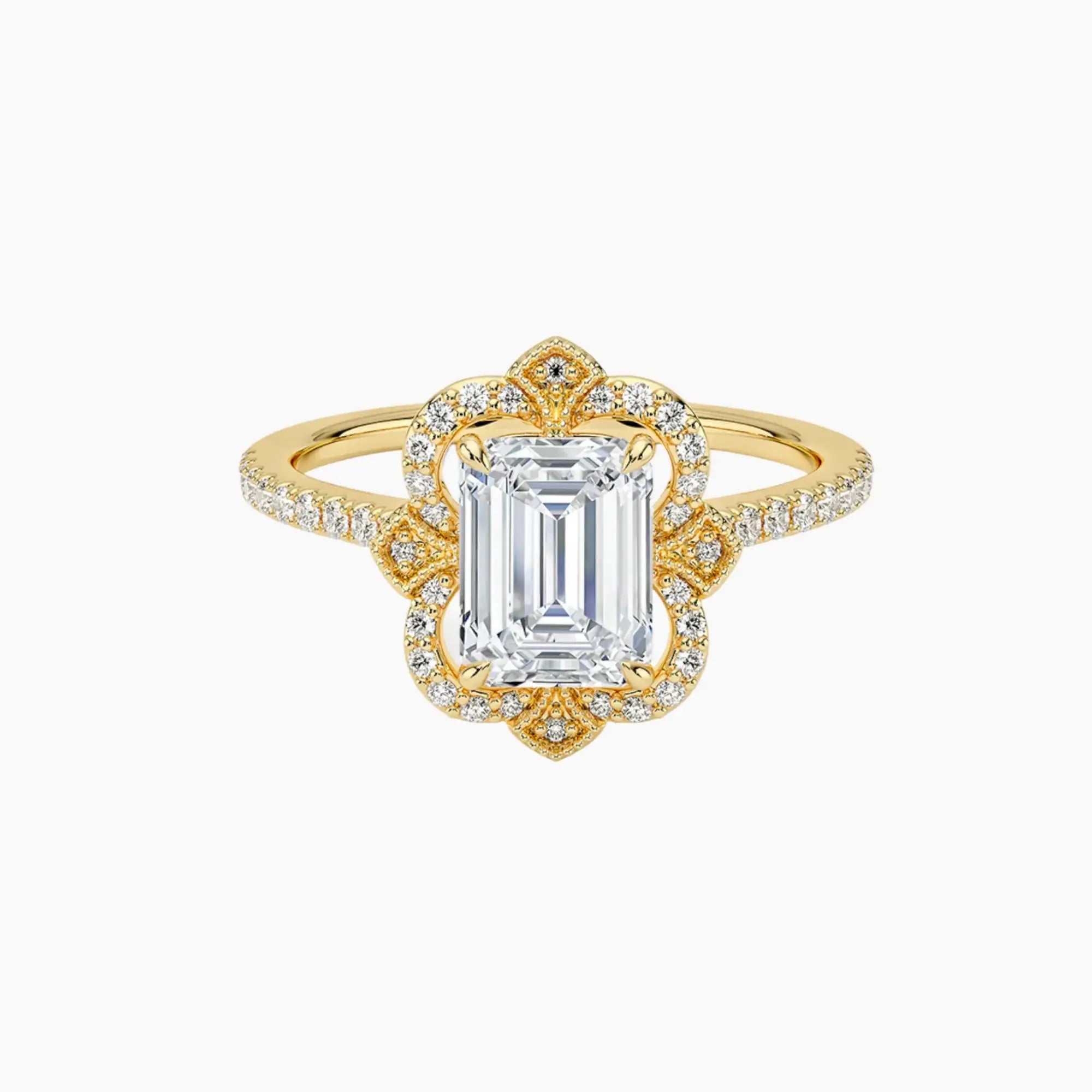 OBSER480 - Ravenna Halo Emerald engagement ring setting view 7
