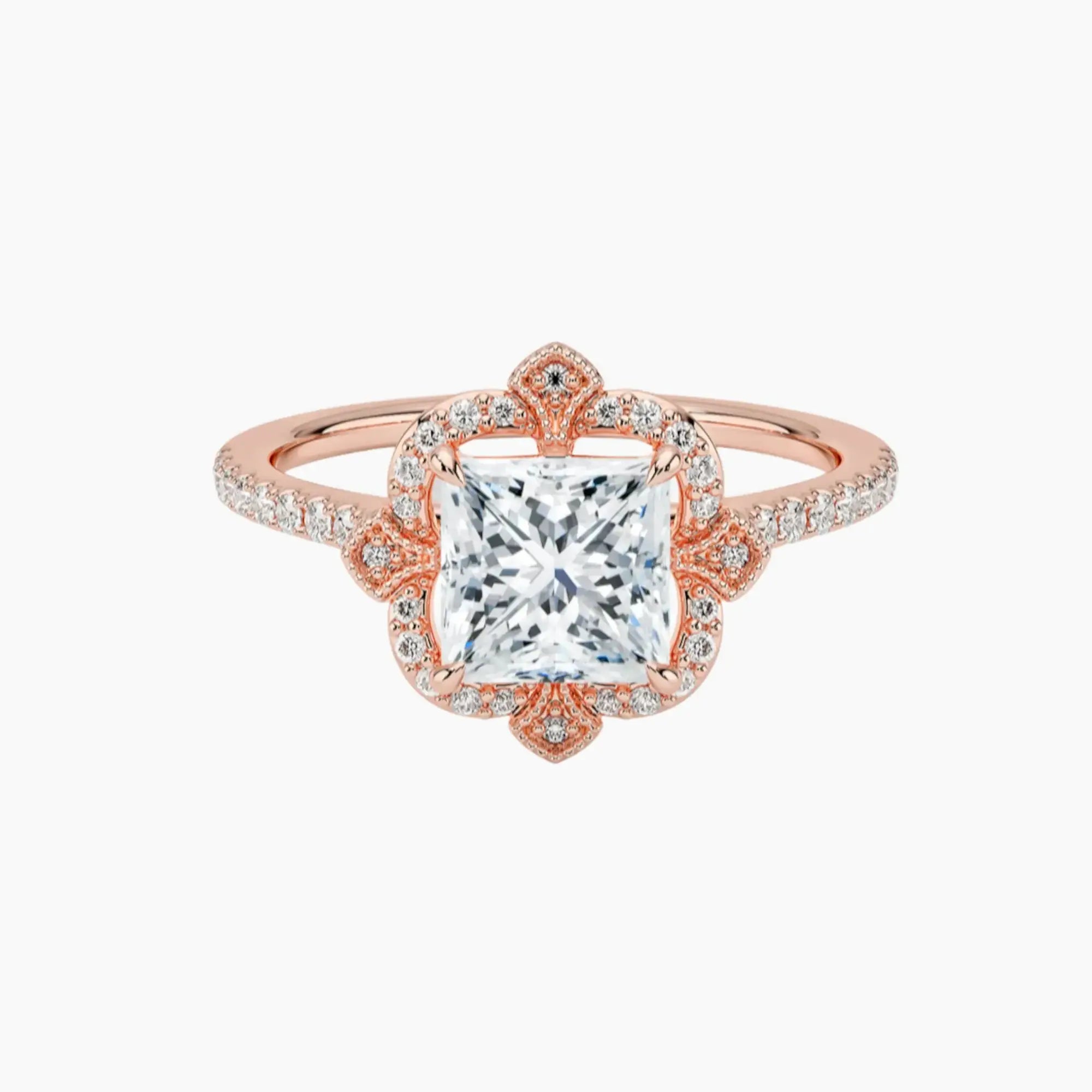 OBSER481 - Ravenna Halo Princess engagement ring setting view 4