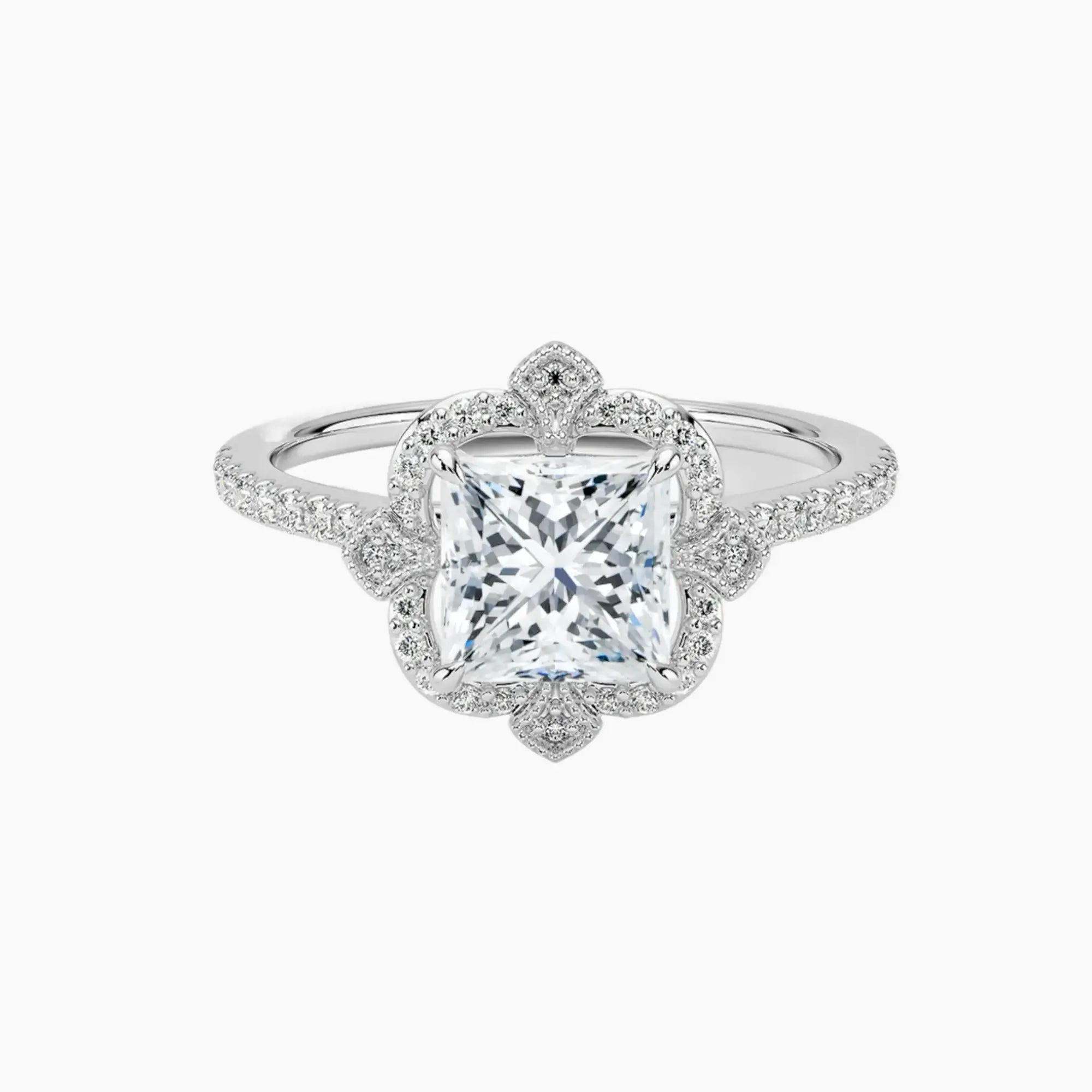 OBSER481 - Ravenna Halo Princess engagement ring setting view 1