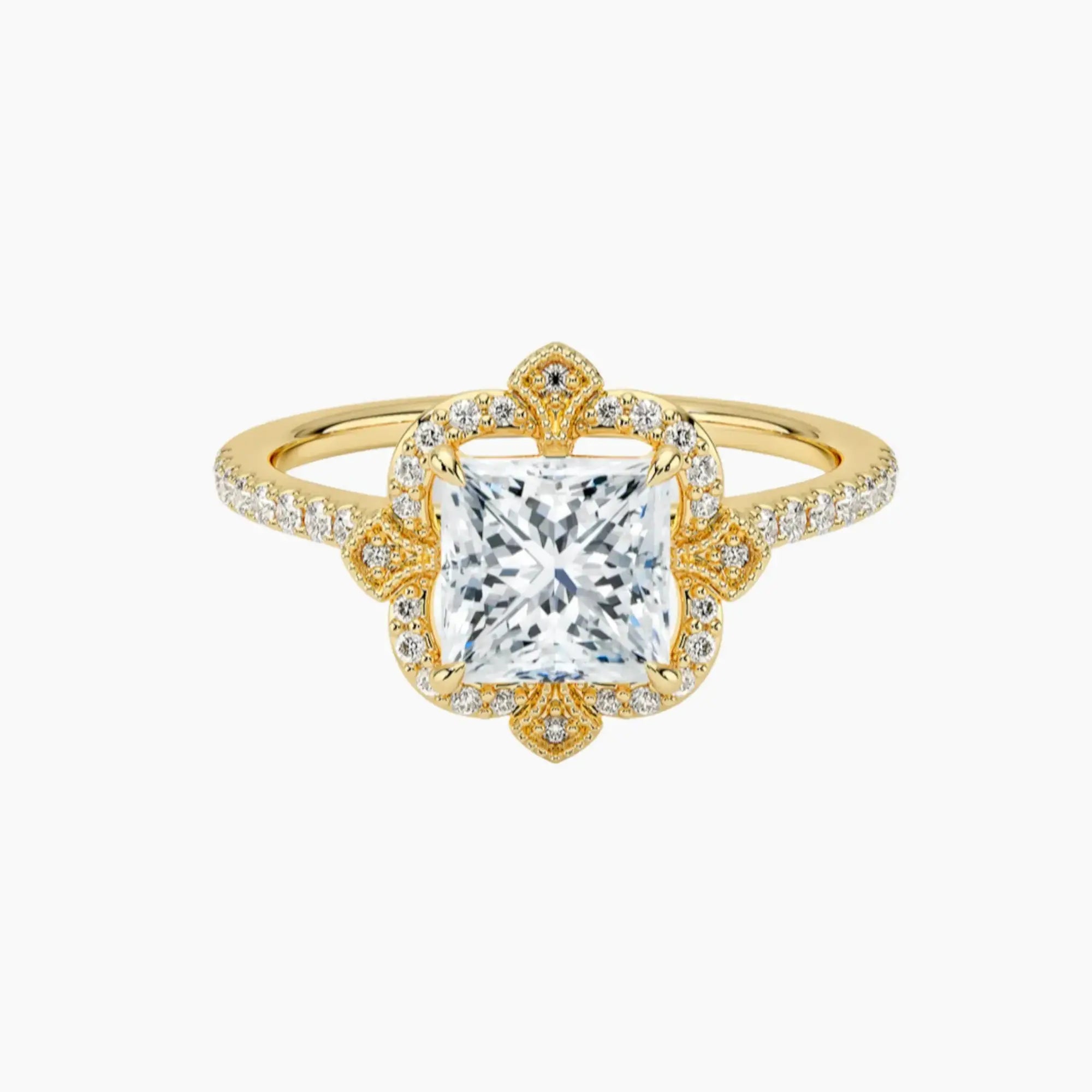OBSER481 - Ravenna Halo Princess engagement ring setting view 7
