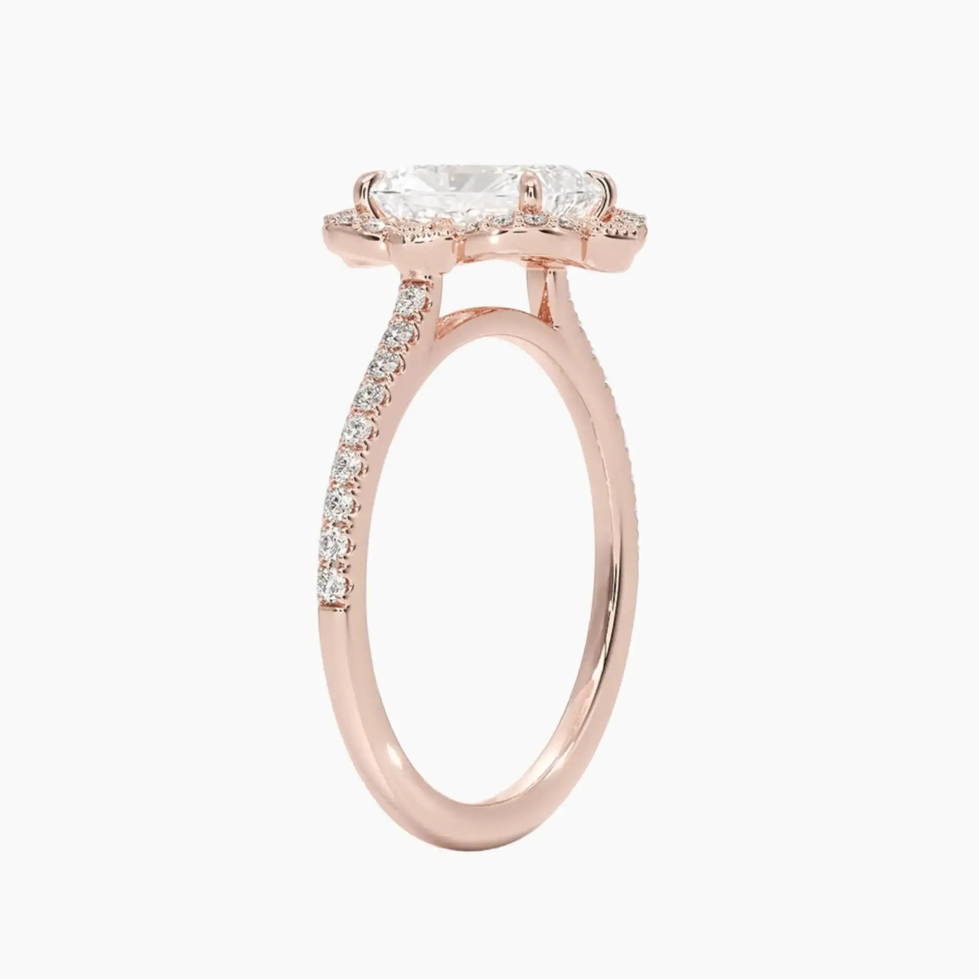OBSER166 - Ravenna Halo Radiant engagement ring setting view 5