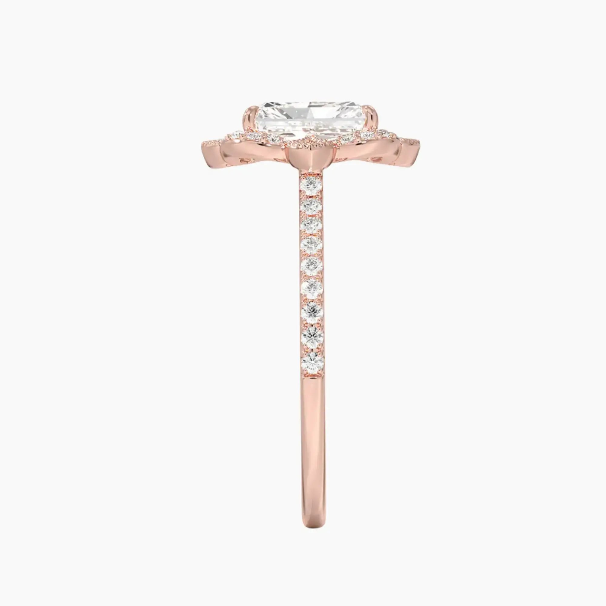 OBSER166 - Ravenna Halo Radiant engagement ring setting view 6