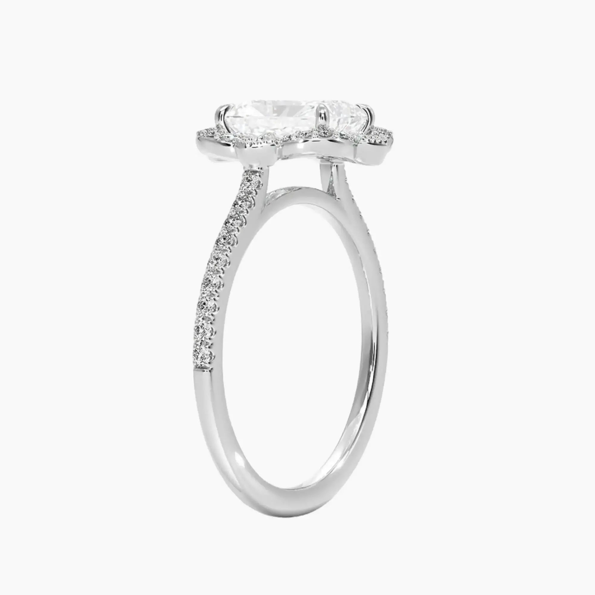 OBSER166 - Ravenna Halo Radiant engagement ring setting view 2