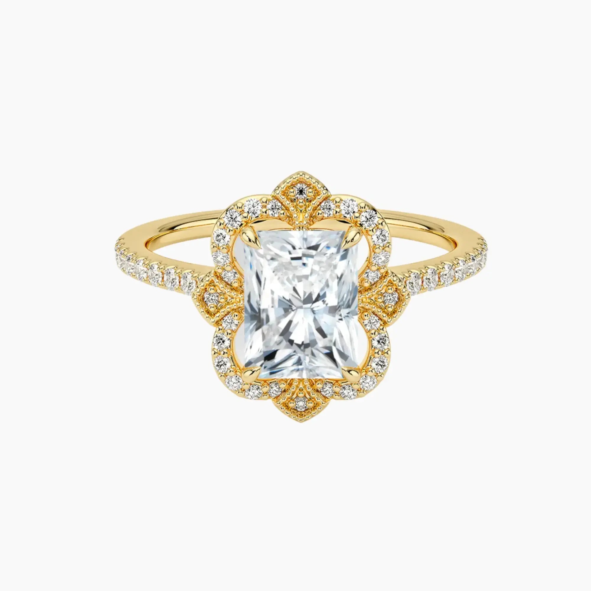 OBSER166 - Ravenna Halo Radiant engagement ring setting view 7