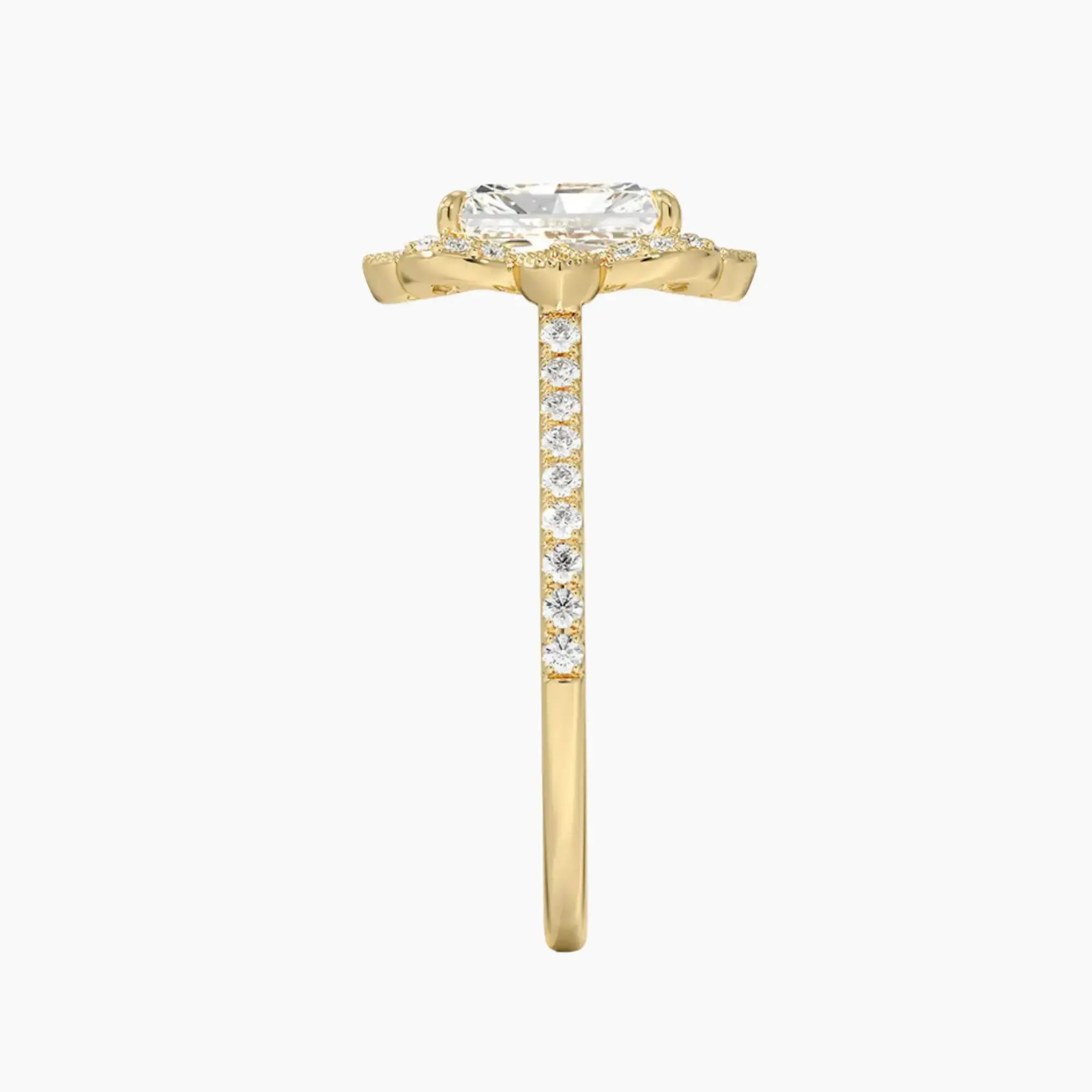 OBSER166 - Ravenna Halo Radiant engagement ring setting view 9