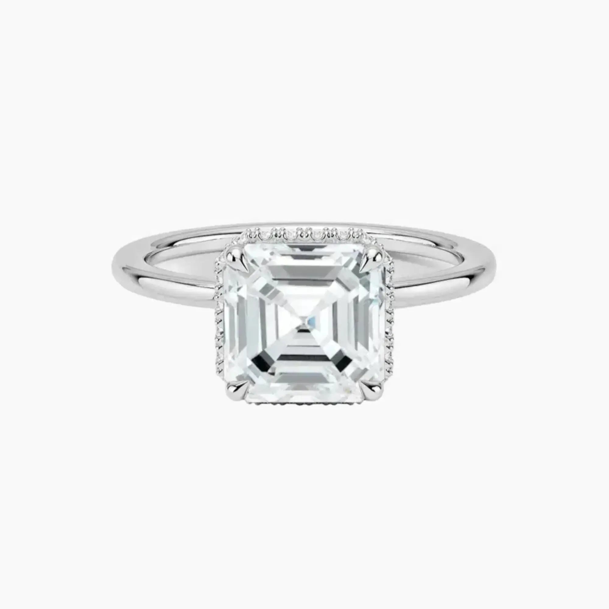 OBSER493 - Mirabel Halo Asscher engagement ring setting view 1