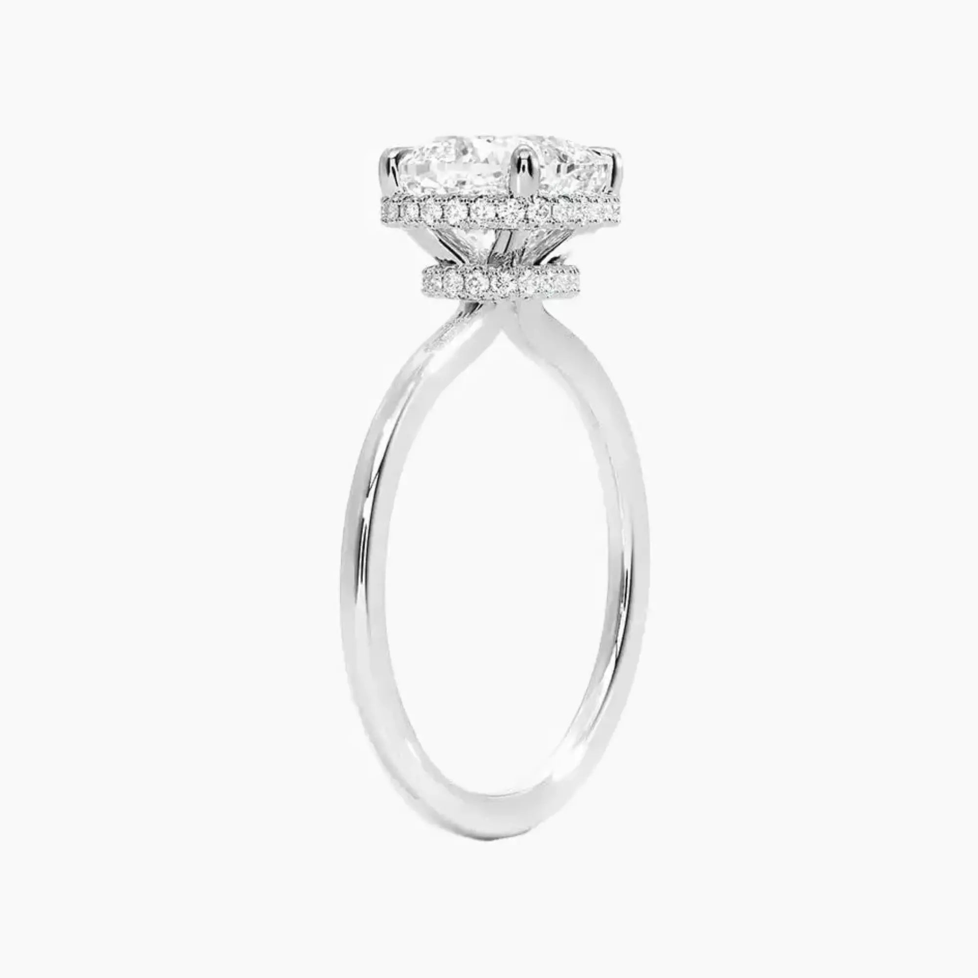 OBSER498 - Mirabel Halo Cushion engagement ring setting view 2