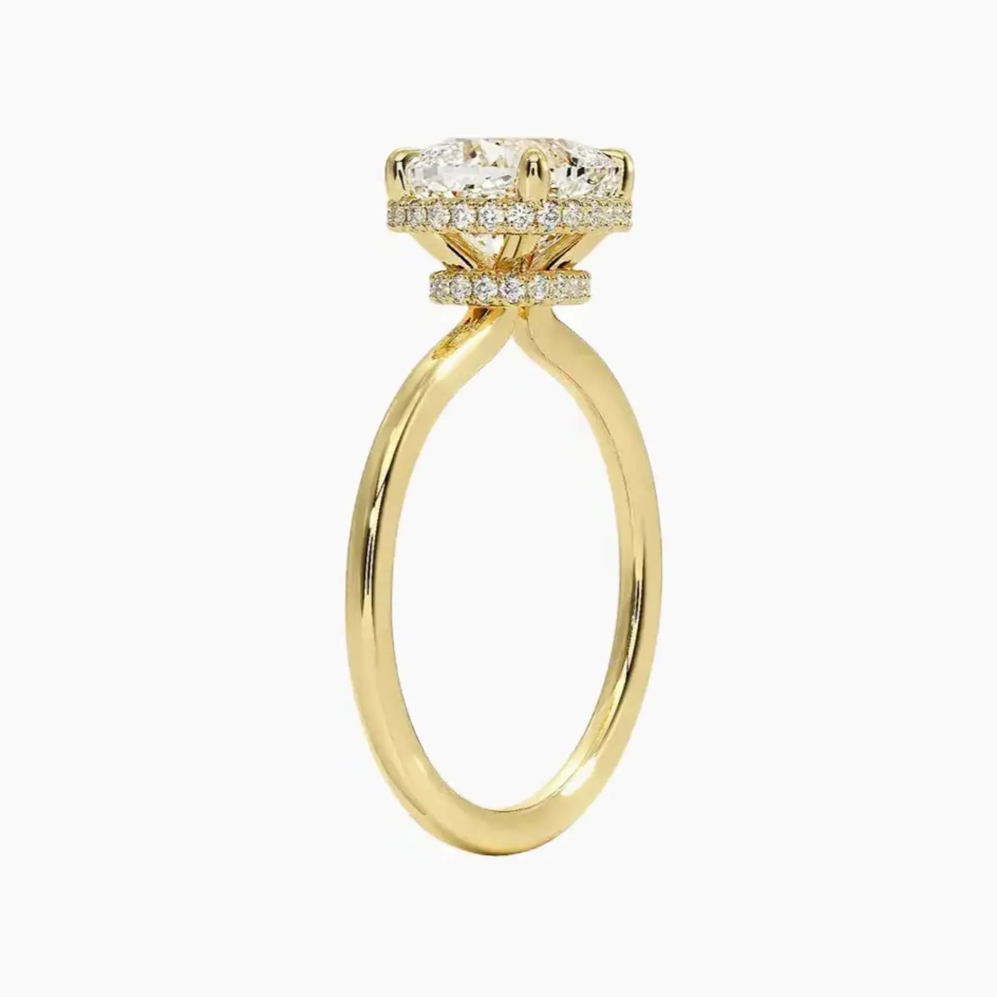 OBSER498 - Mirabel Halo Cushion engagement ring setting view 8