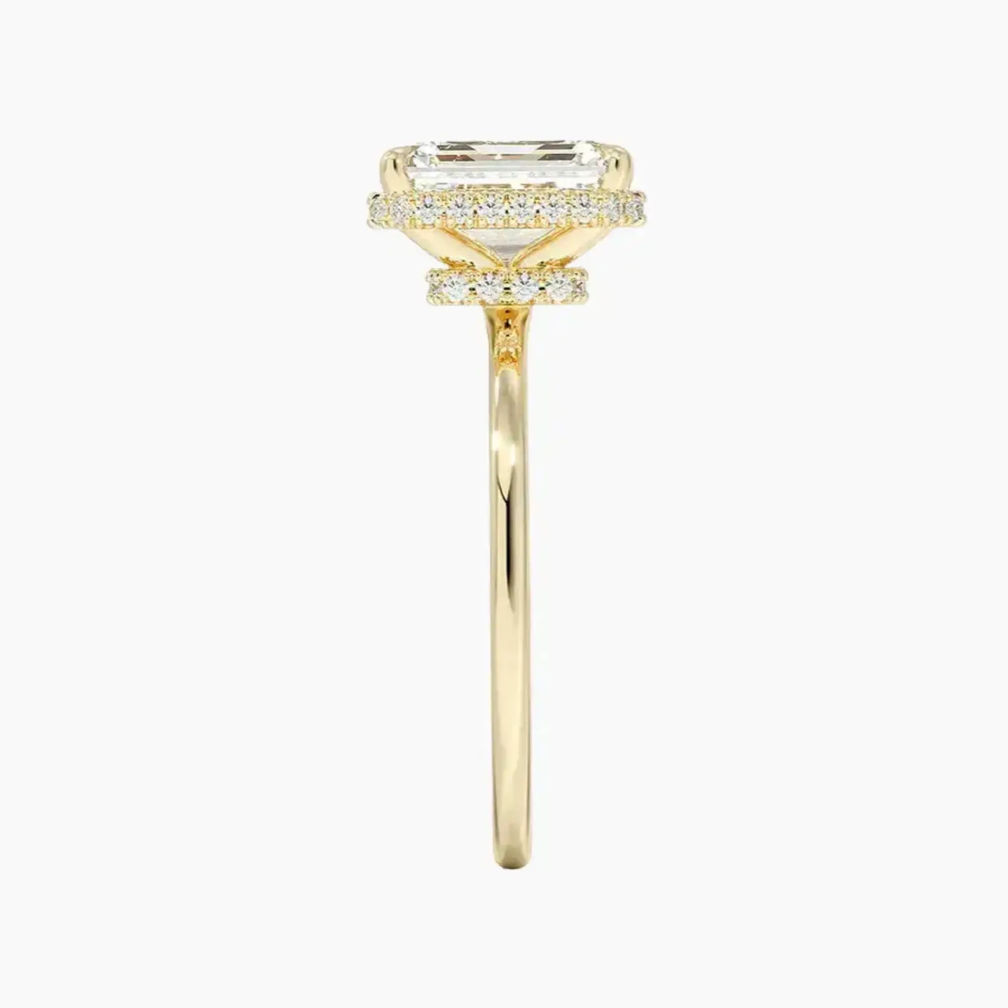 OBSER495 - Mirabel Halo Emerald engagement ring setting view 9