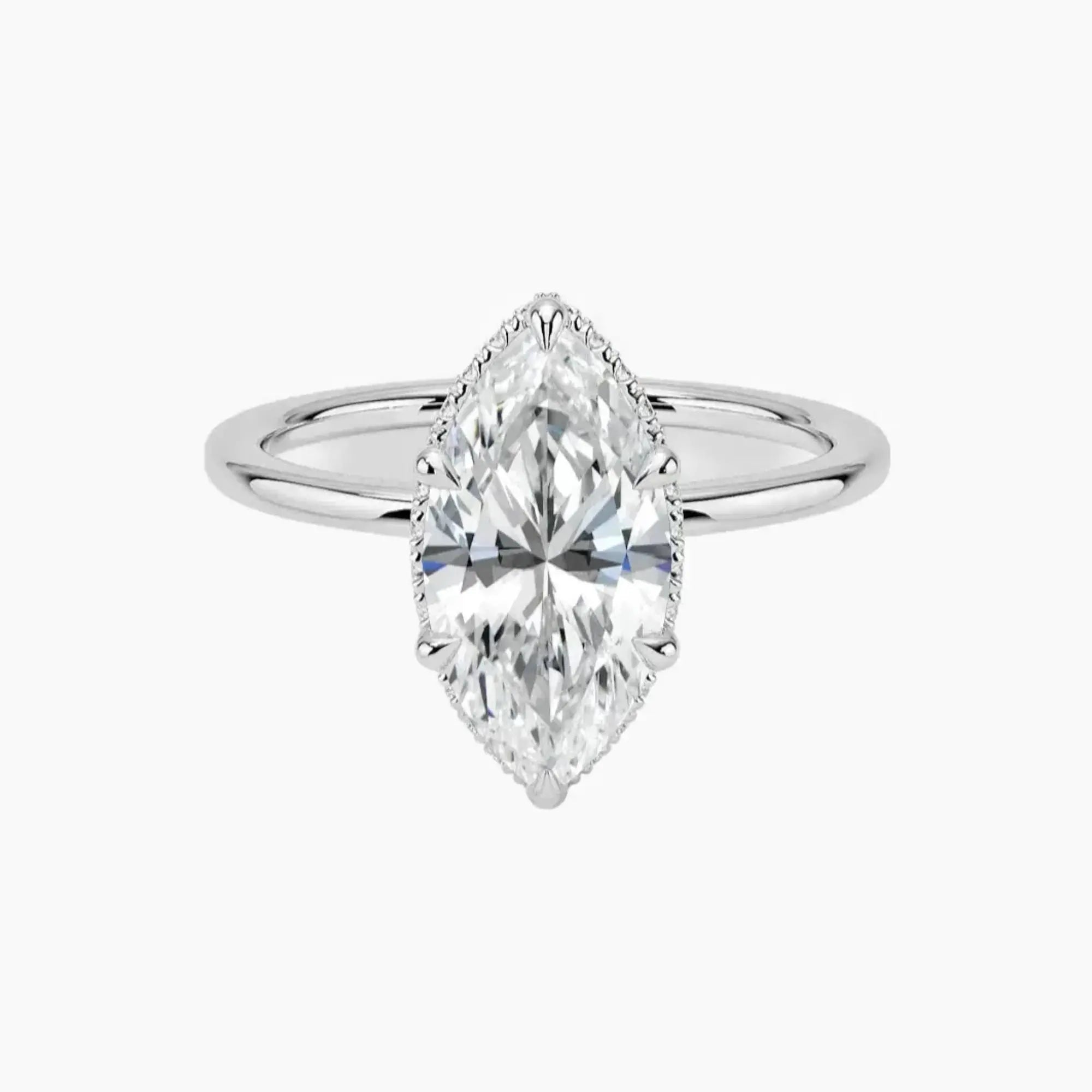 OBSER494 - Mirabel Halo Marquise engagement ring setting view 1