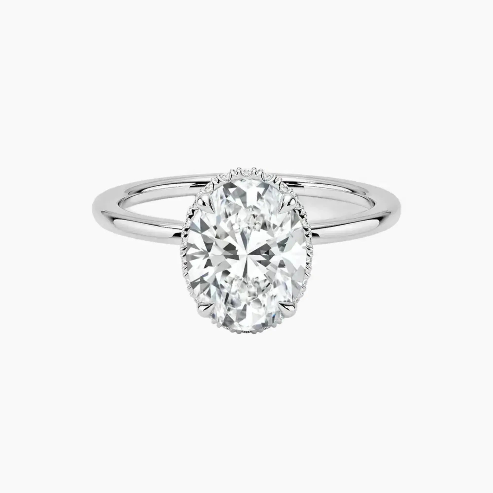 OBSER499 - Mirabel Halo Oval engagement ring setting view 1