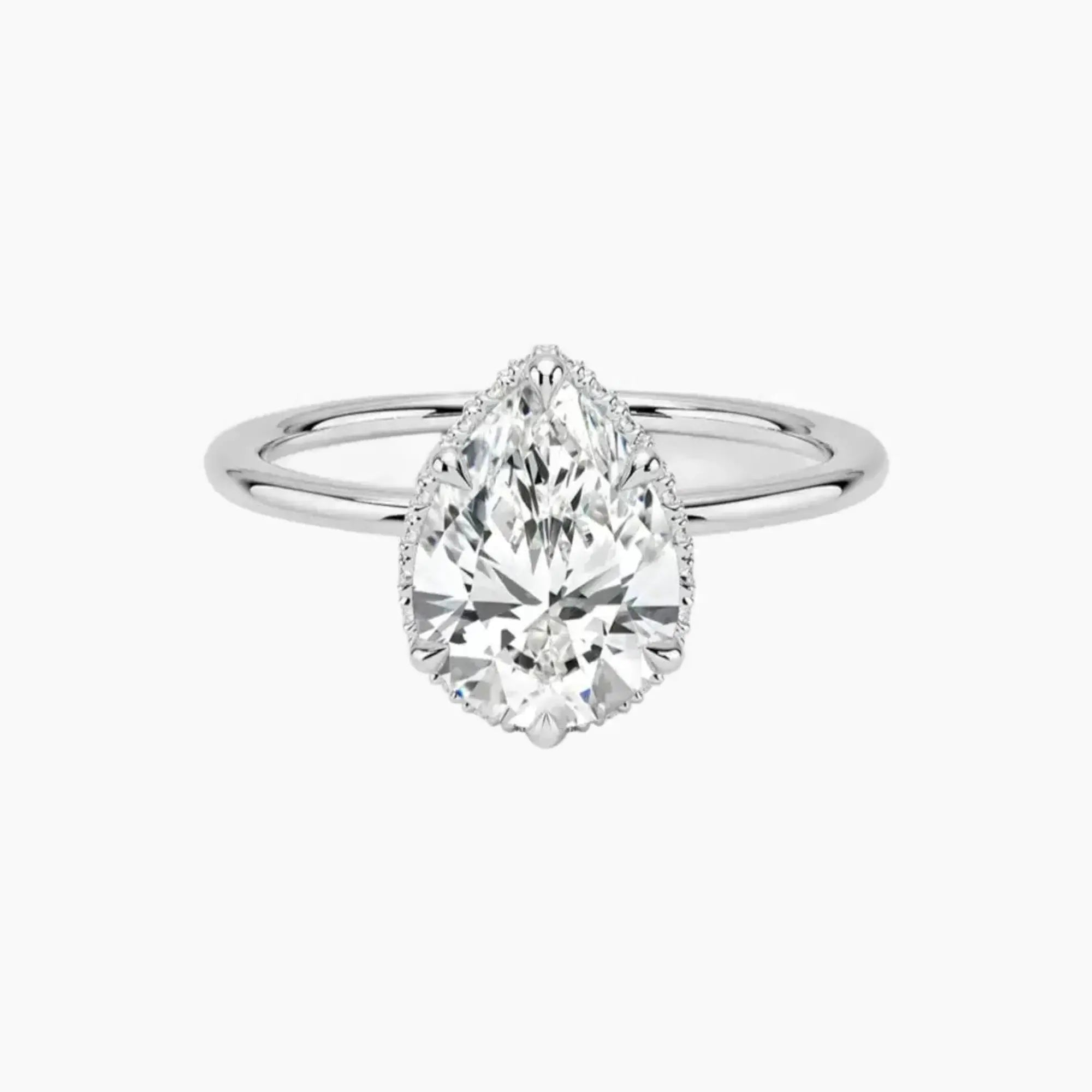 OBSER497 - Mirabel Halo Pear engagement ring setting view 1