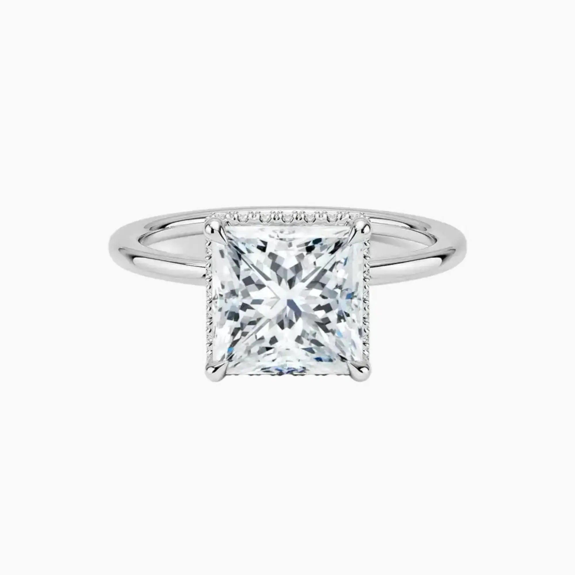 OBSER496 - Mirabel Halo Princess engagement ring setting view 1