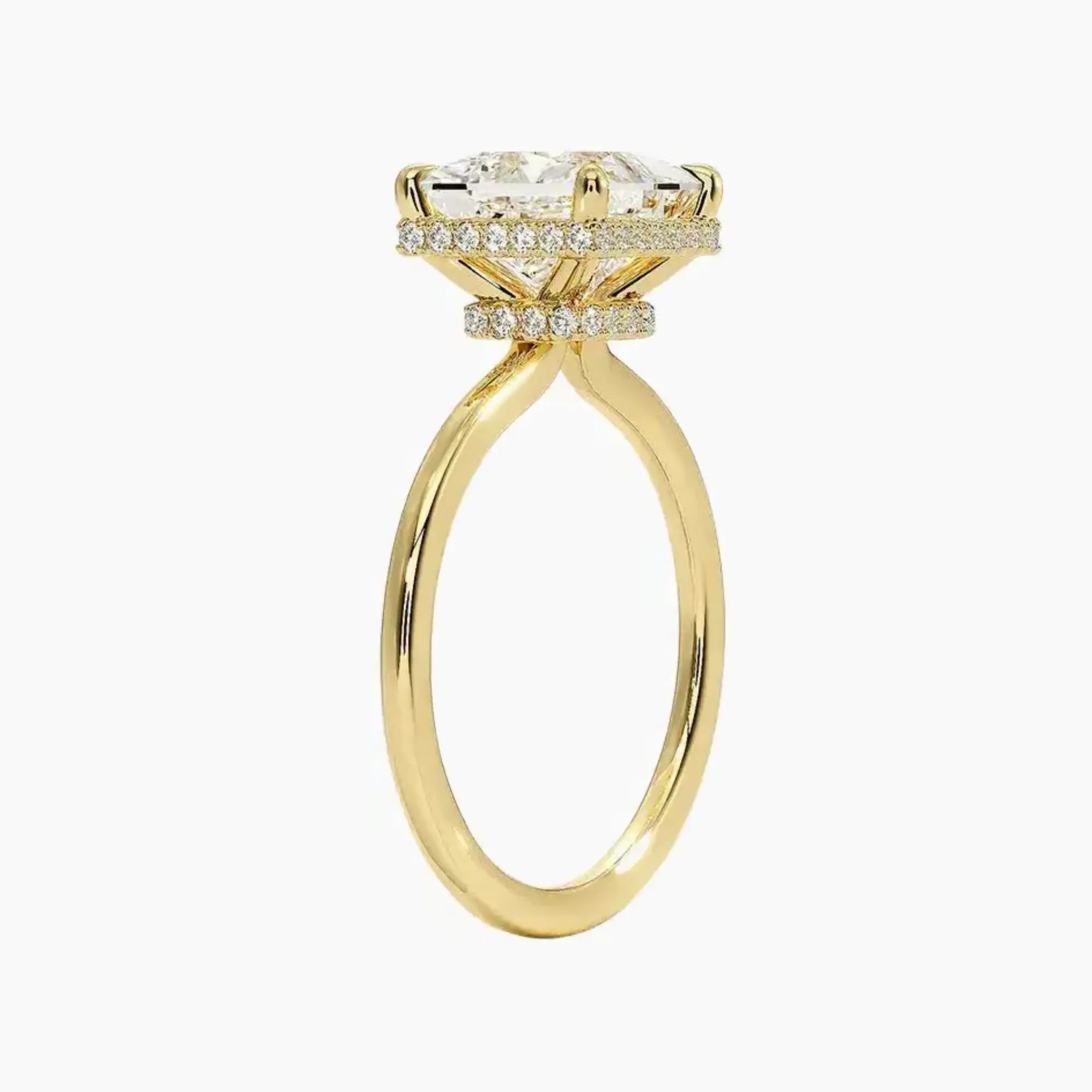 OBSER496 - Mirabel Halo Princess engagement ring setting view 8