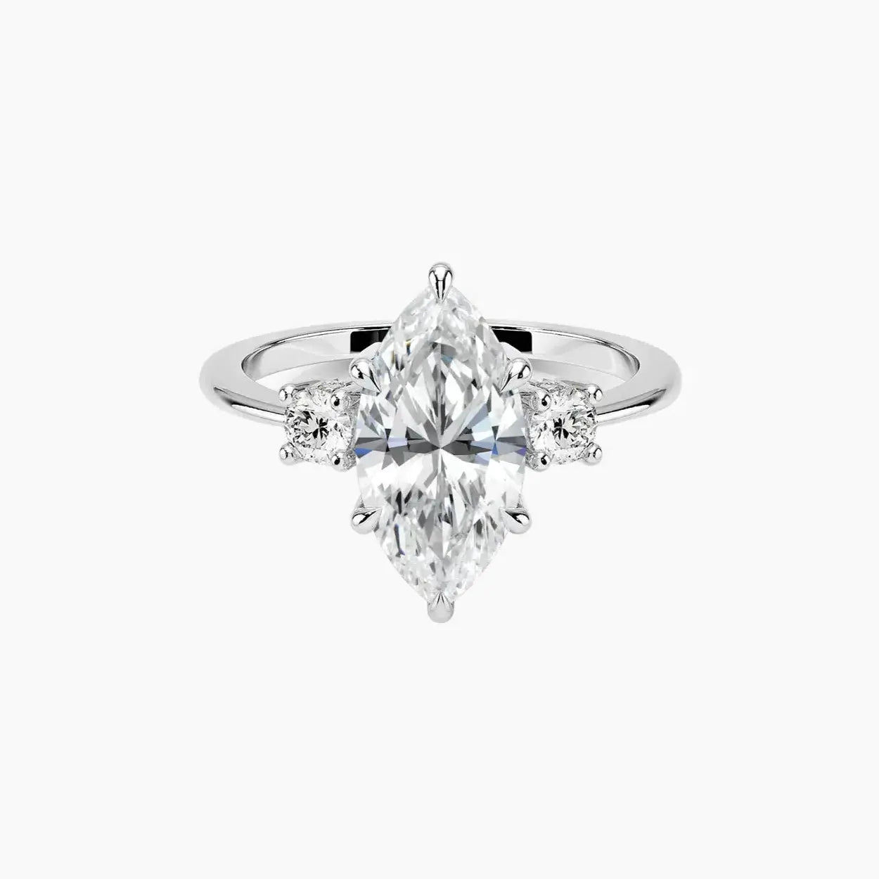 OBSER183 - Seraphina Hidden Halo Three Stone Marquise engagement ring setting view 1