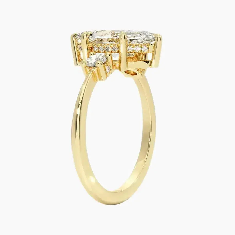 OBSER183 - Seraphina Hidden Halo Three Stone Marquise engagement ring setting view 6