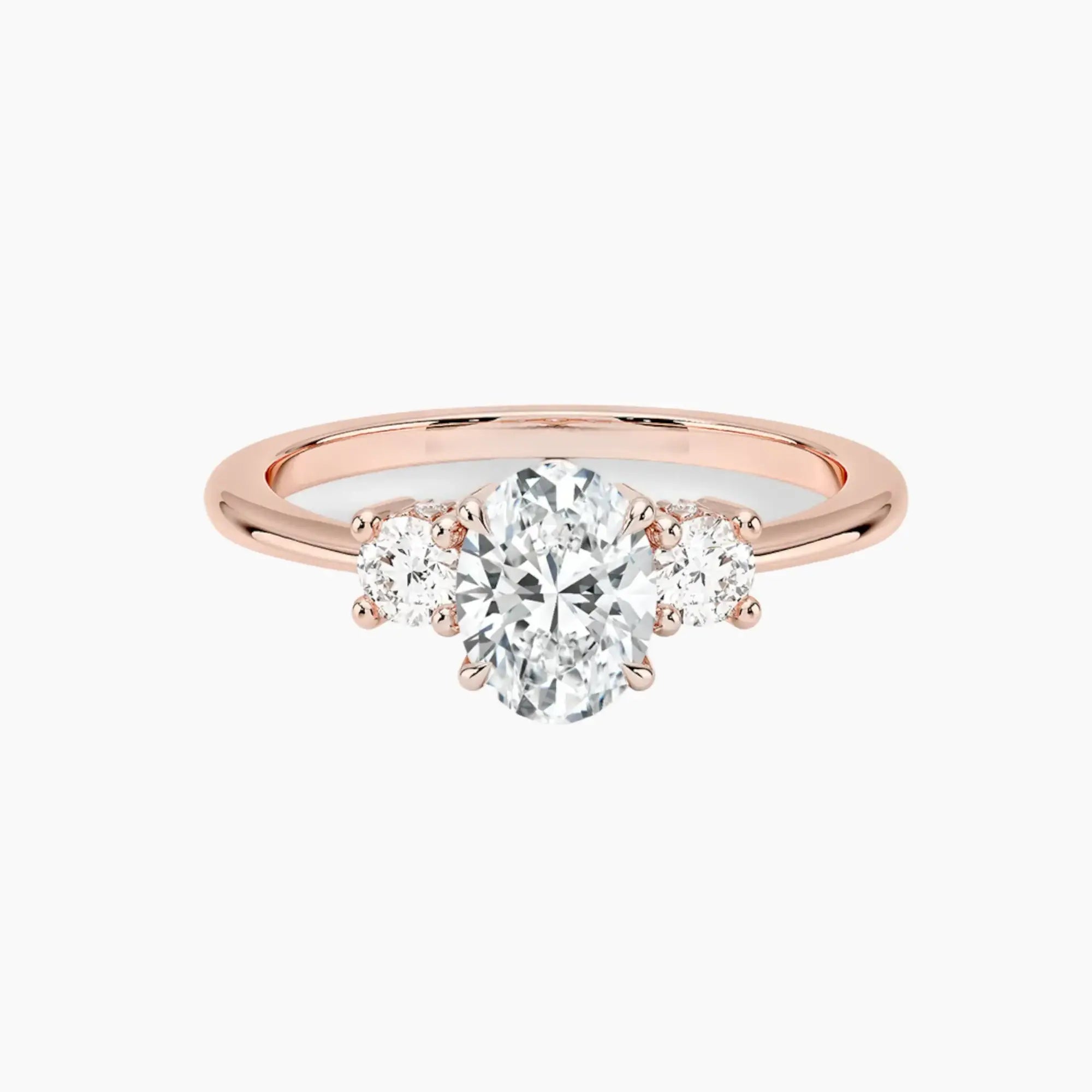 OBSER594 - Seraphina Hidden Halo Three Stone Oval engagement ring setting view 4