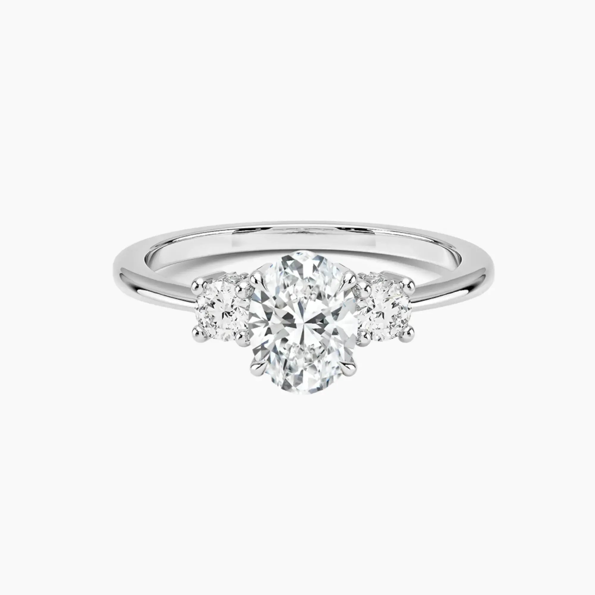 OBSER594 - Seraphina Hidden Halo Three Stone Oval engagement ring setting view 1