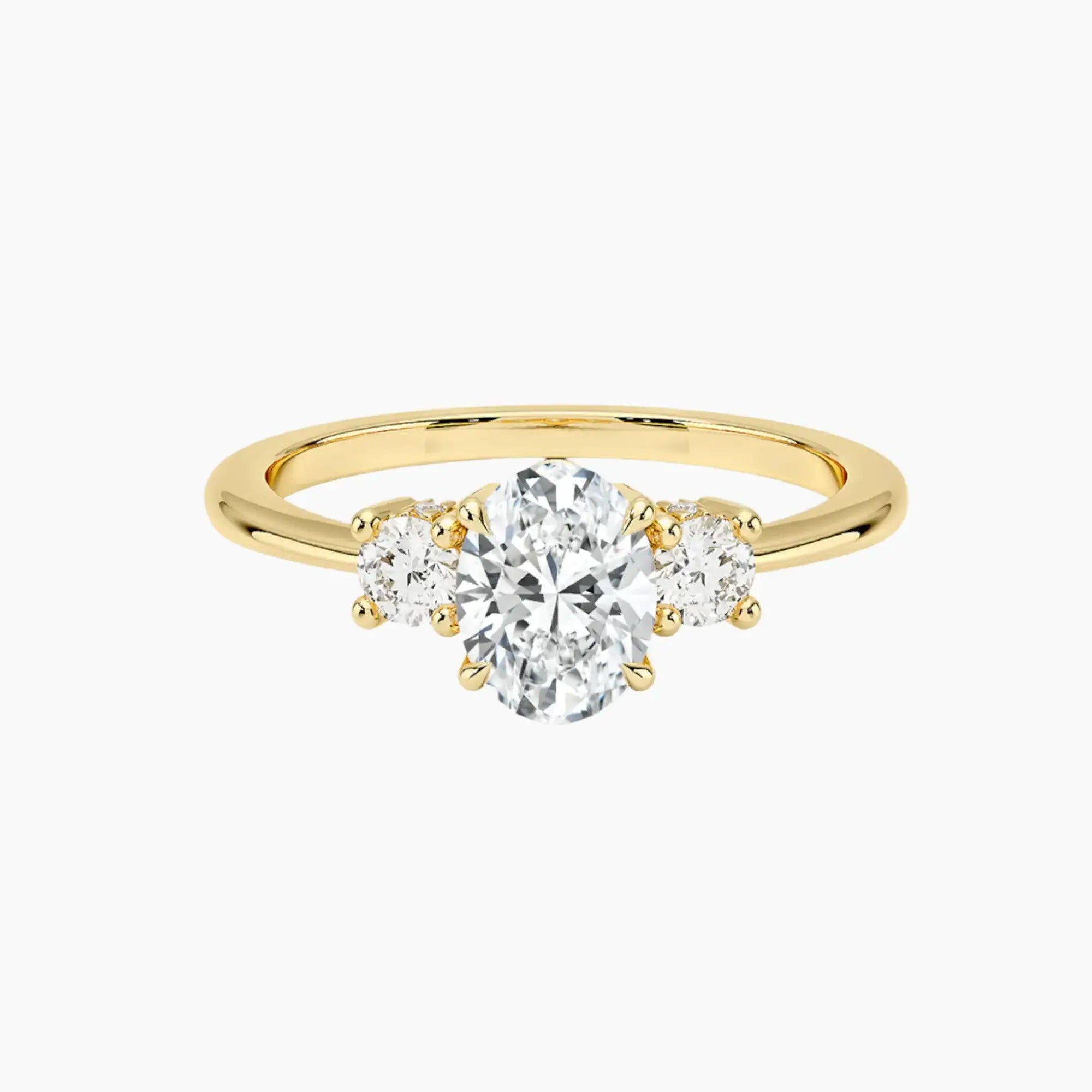 OBSER594 - Seraphina Hidden Halo Three Stone Oval engagement ring setting view 7