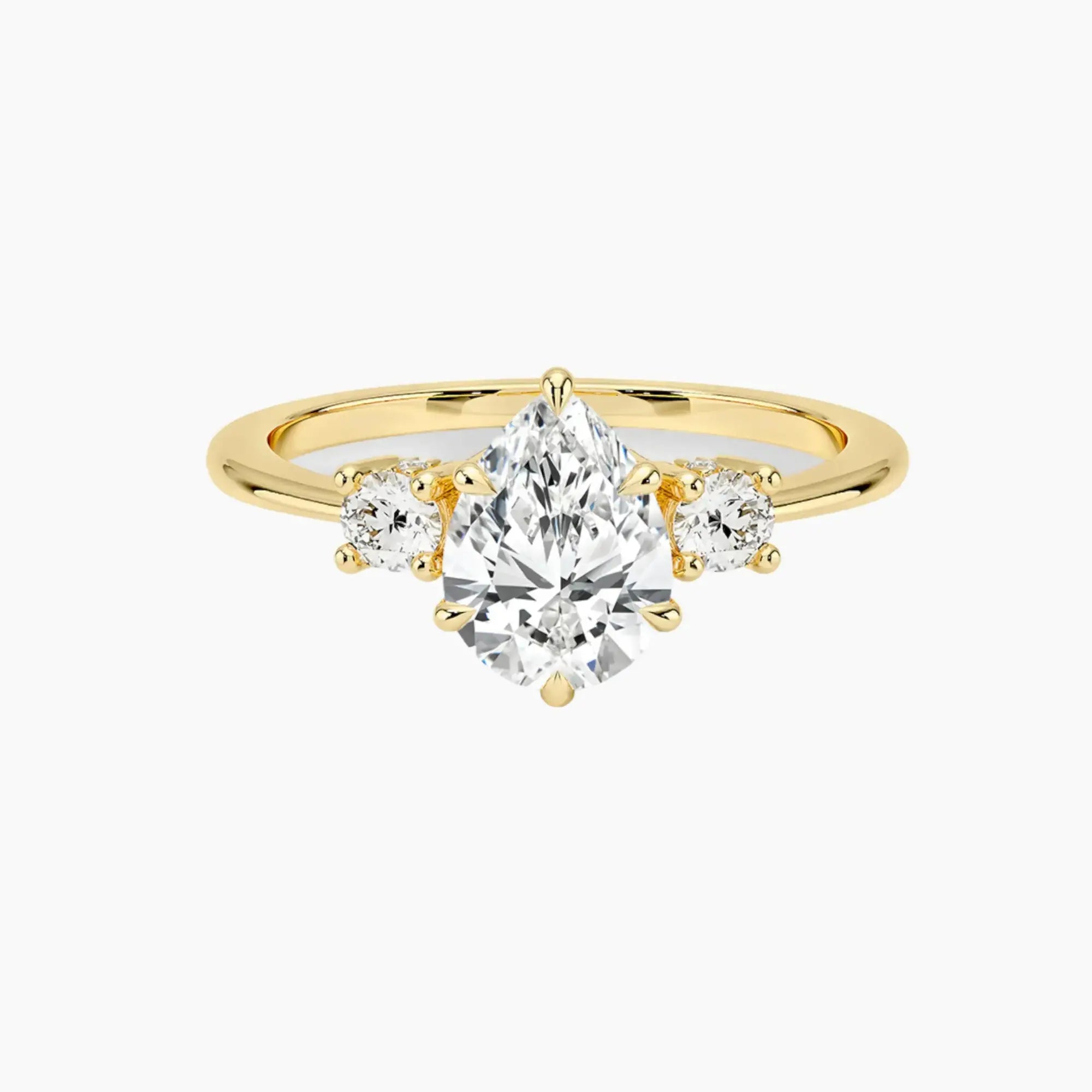 OBSER592 - Seraphina Hidden Halo Three Stone Pear engagement ring setting view 7