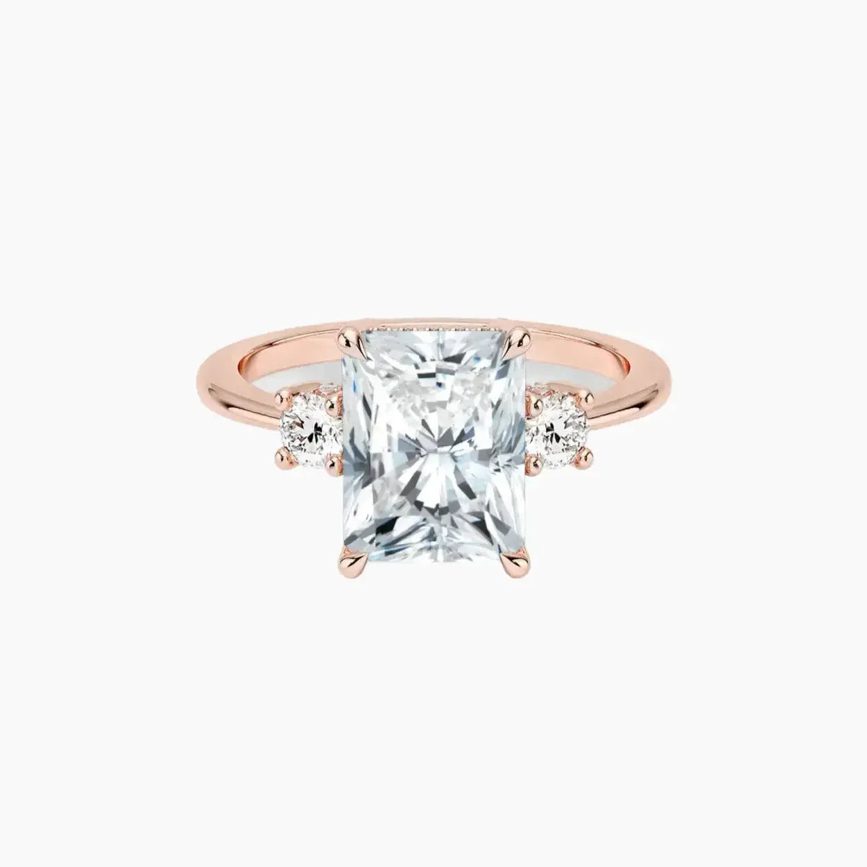 OBSER588 - Seraphina Hidden Halo Three Stone Radiant engagement ring setting view 3