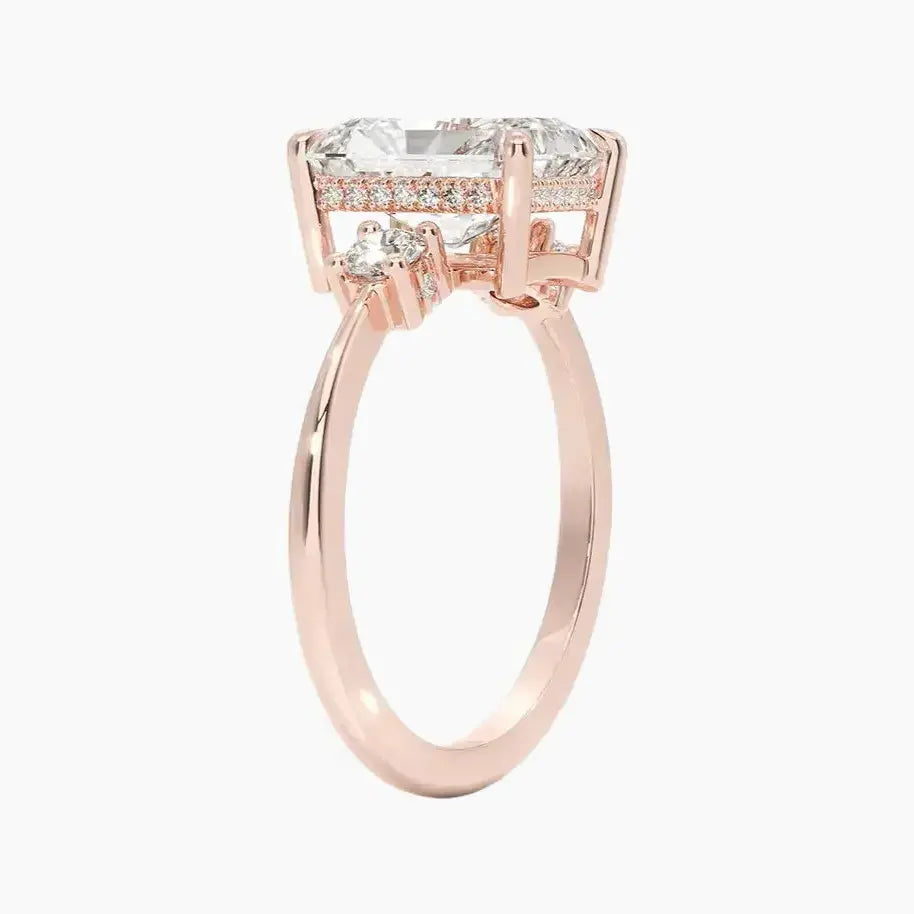 OBSER588 - Seraphina Hidden Halo Three Stone Radiant engagement ring setting view 4