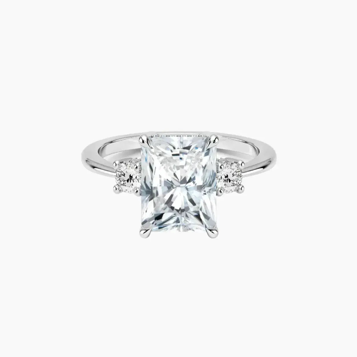 OBSER588 - Seraphina Hidden Halo Three Stone Radiant engagement ring setting view 1