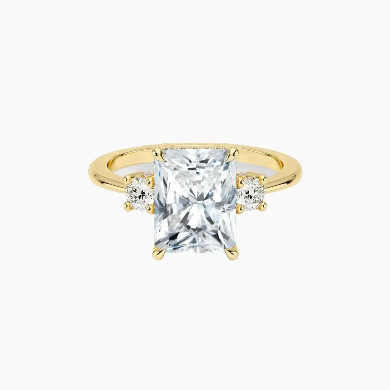 OBSER588 - Seraphina Hidden Halo Three Stone Radiant engagement ring setting view 5