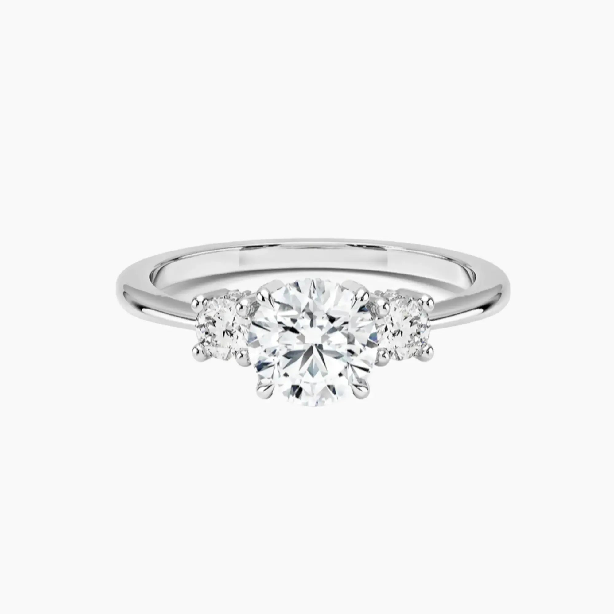 OBSER595 - Seraphina Hidden Halo Three Stone Round engagement ring setting view 1