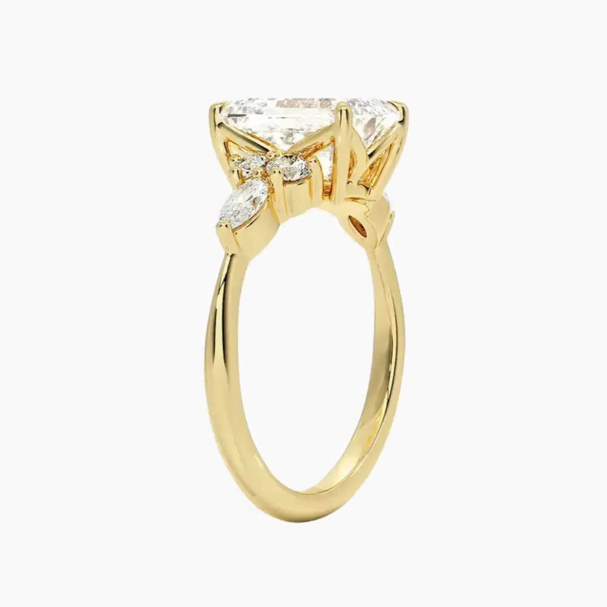 OBSER289 - Ingrid Emerald engagement ring setting view 8