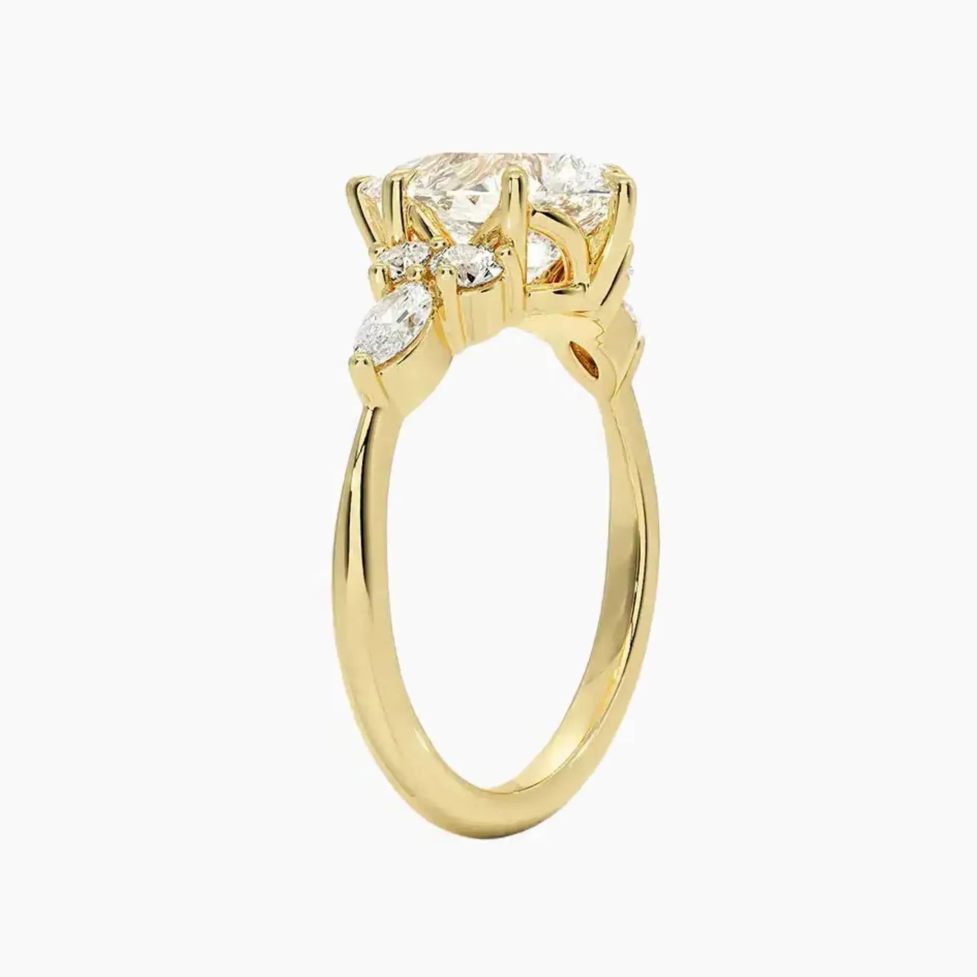 OBSER093 - Ingrid Pear engagement ring setting view 8
