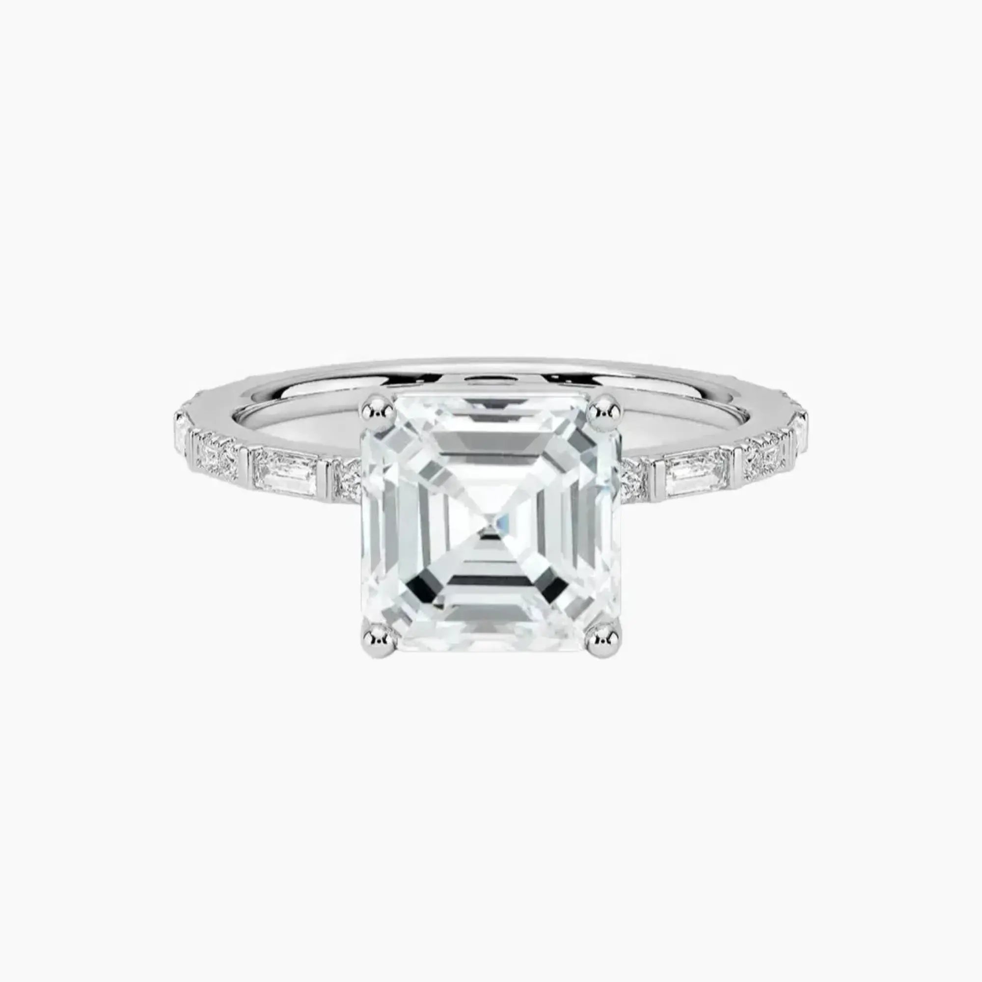 OBSER292 - Evelina Solitaire Asscher engagement ring setting view 1