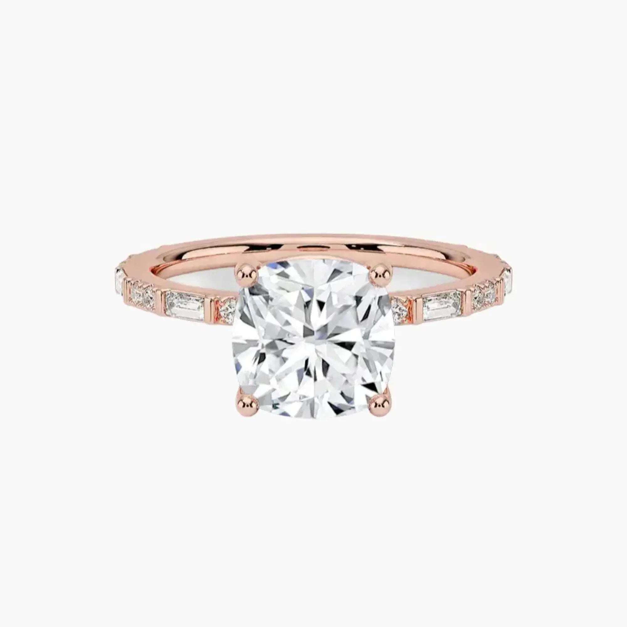 OBSER296 - Evelina Solitaire Cushion engagement ring setting view 4