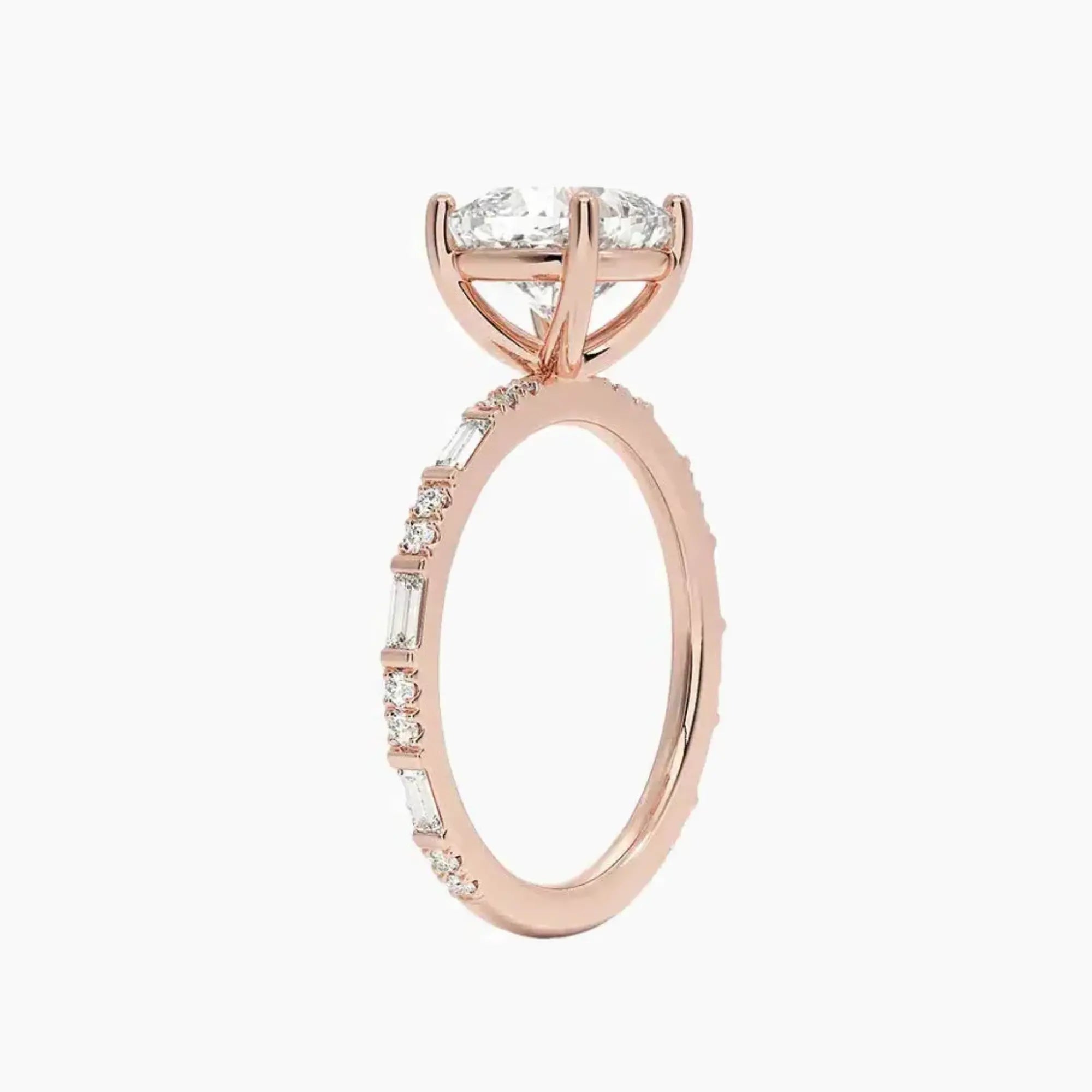 OBSER296 - Evelina Solitaire Cushion engagement ring setting view 5